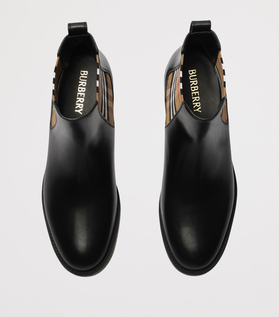 Burberry Leather Hampstead Chelsea Boots Black Image 4