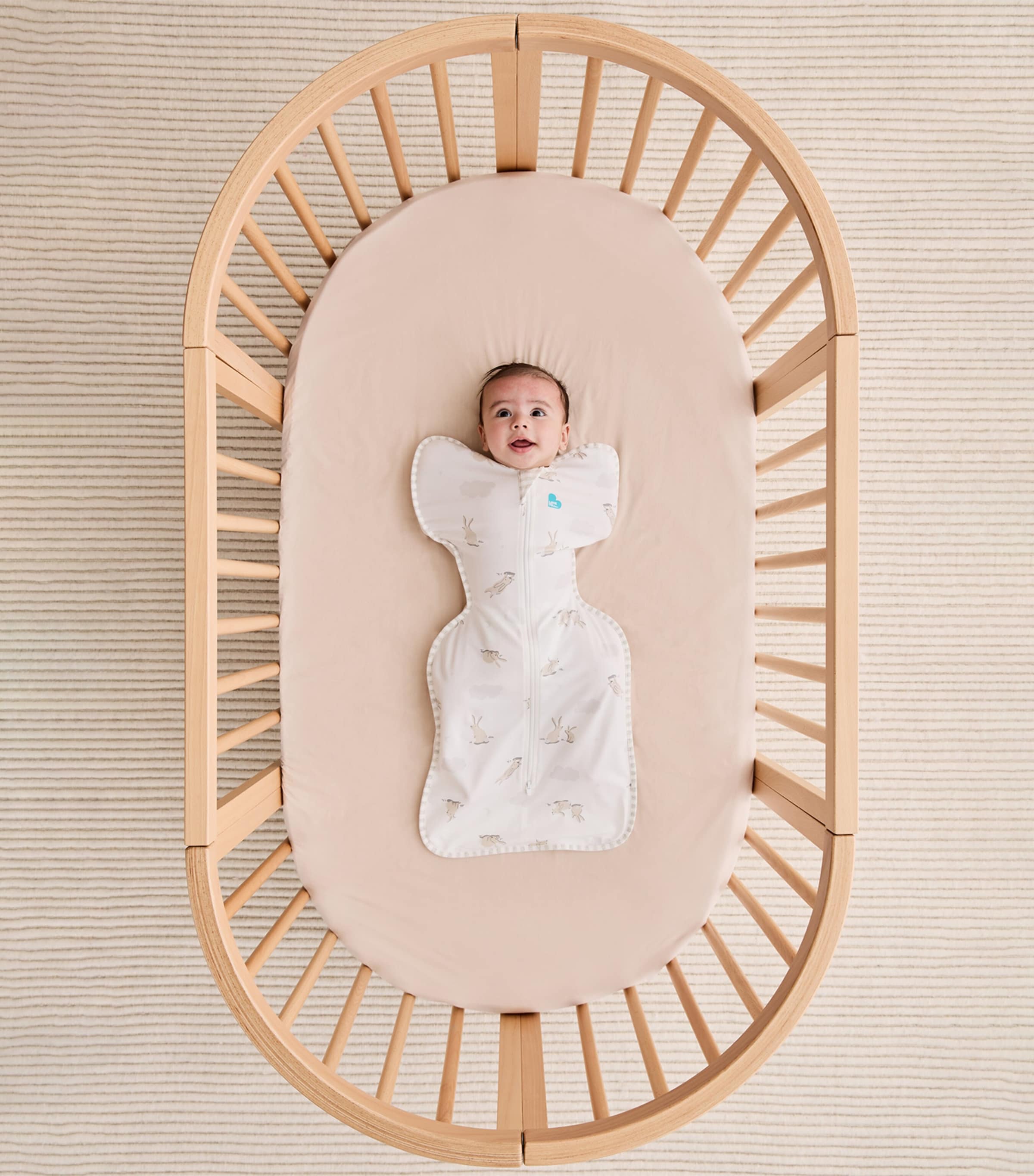 1.0 Tog Cloud Bunny Swaddle (Small) WHITE Image 3