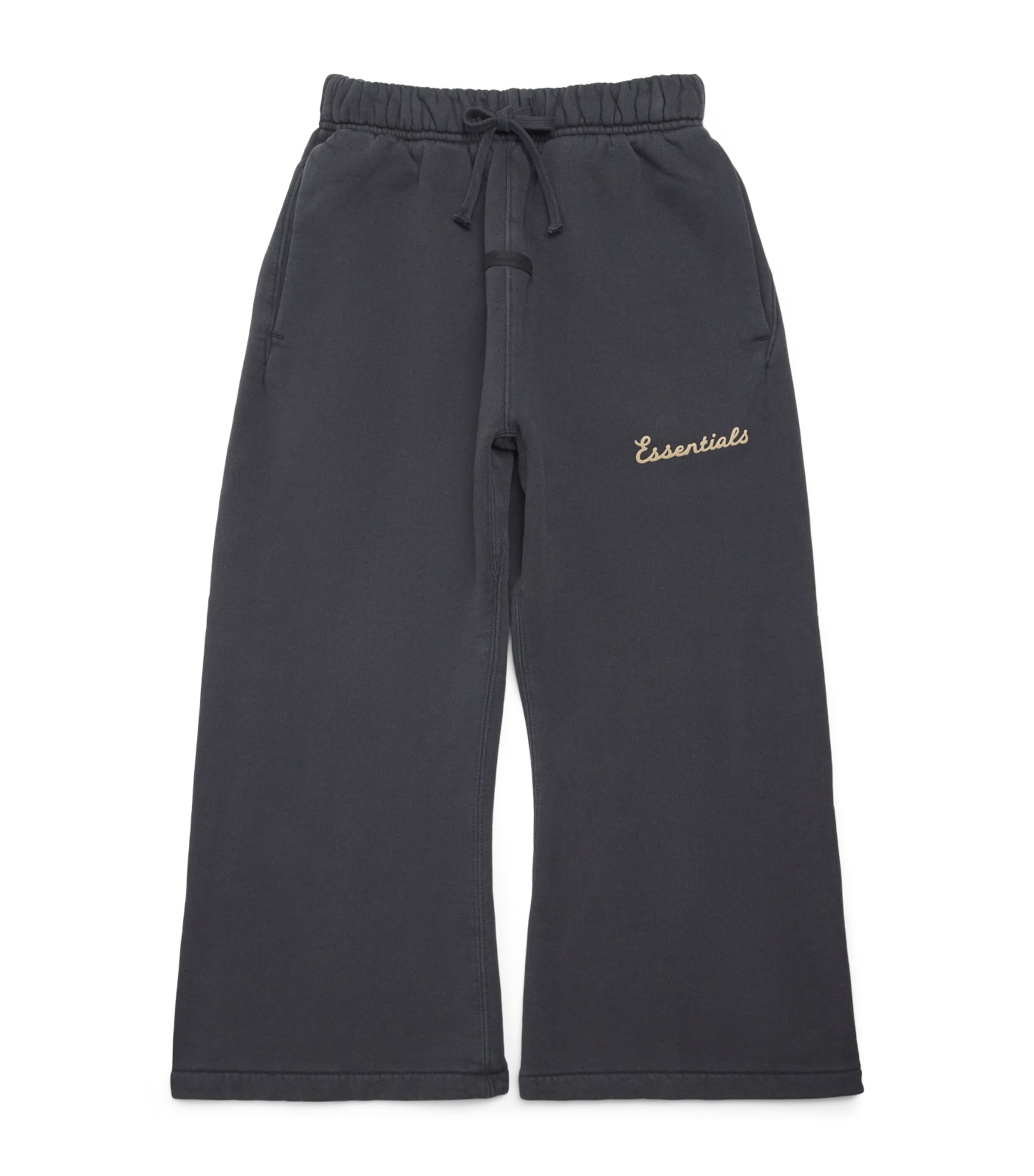 FEAR OF GOD ESSENTIALS KIDS Cotton Logo Sweatpants (2-16 Years) Faded Black Image 1
