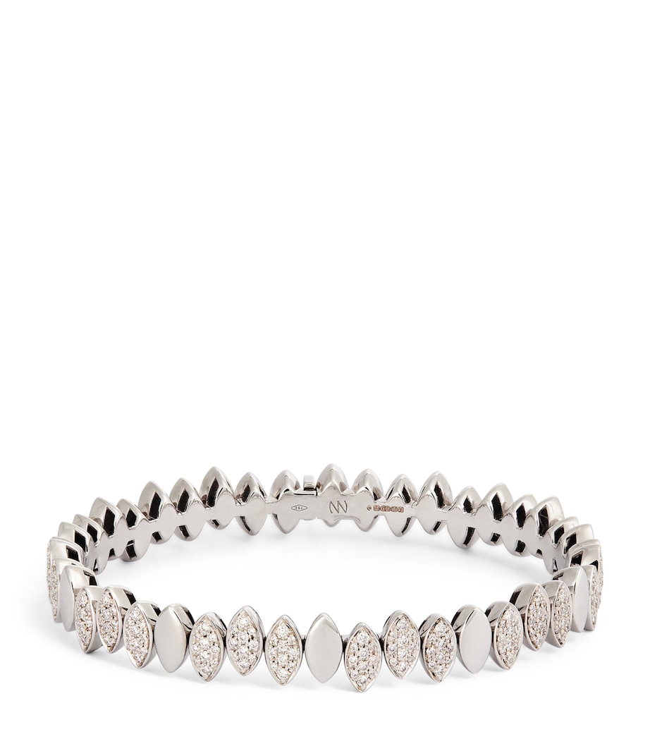 White Gold and Diamond Navette Bangle WHITE GOLD Image 1