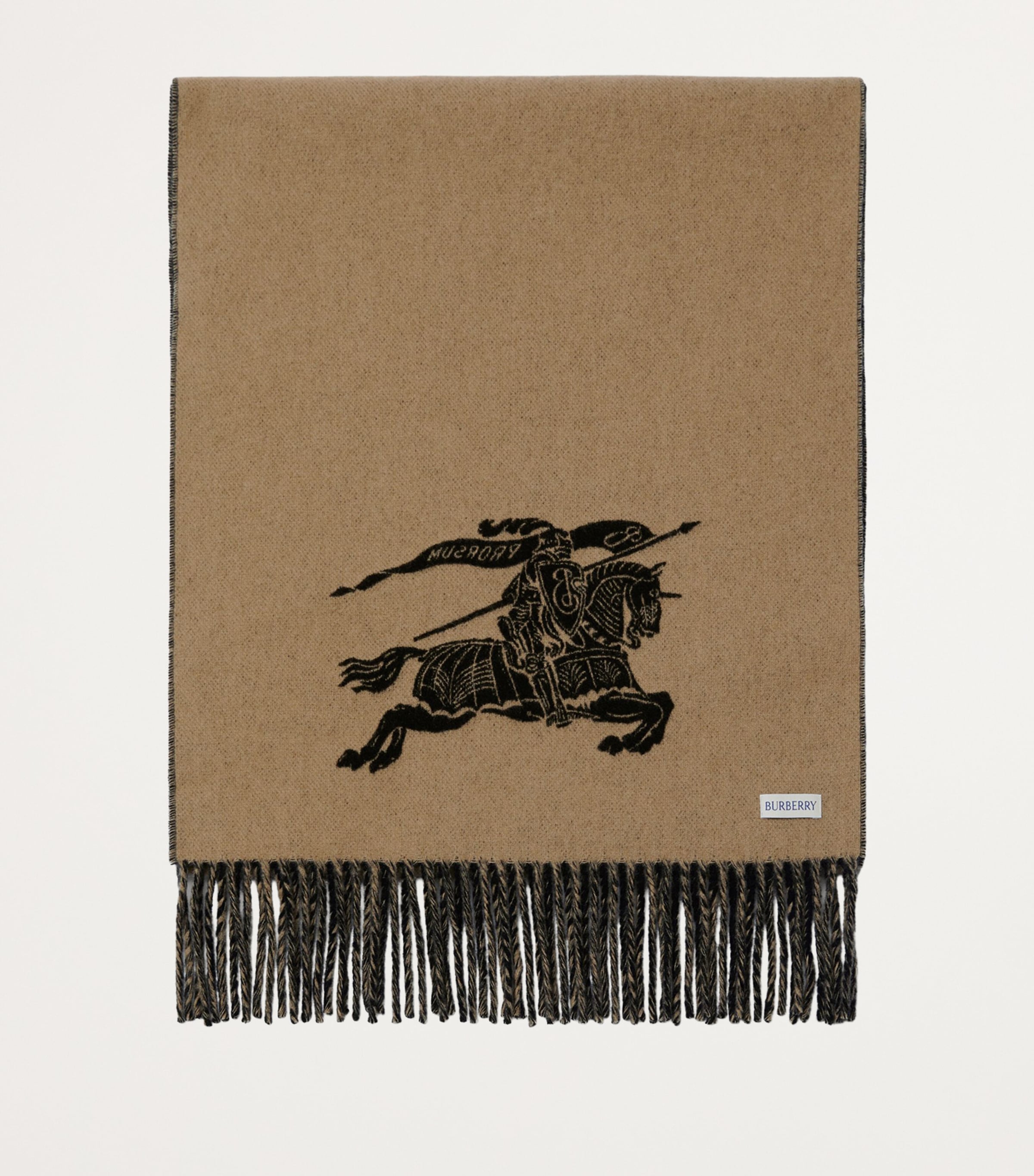 Cashmere Reversible EKD Scarf CAMEL / BLACK Image 3