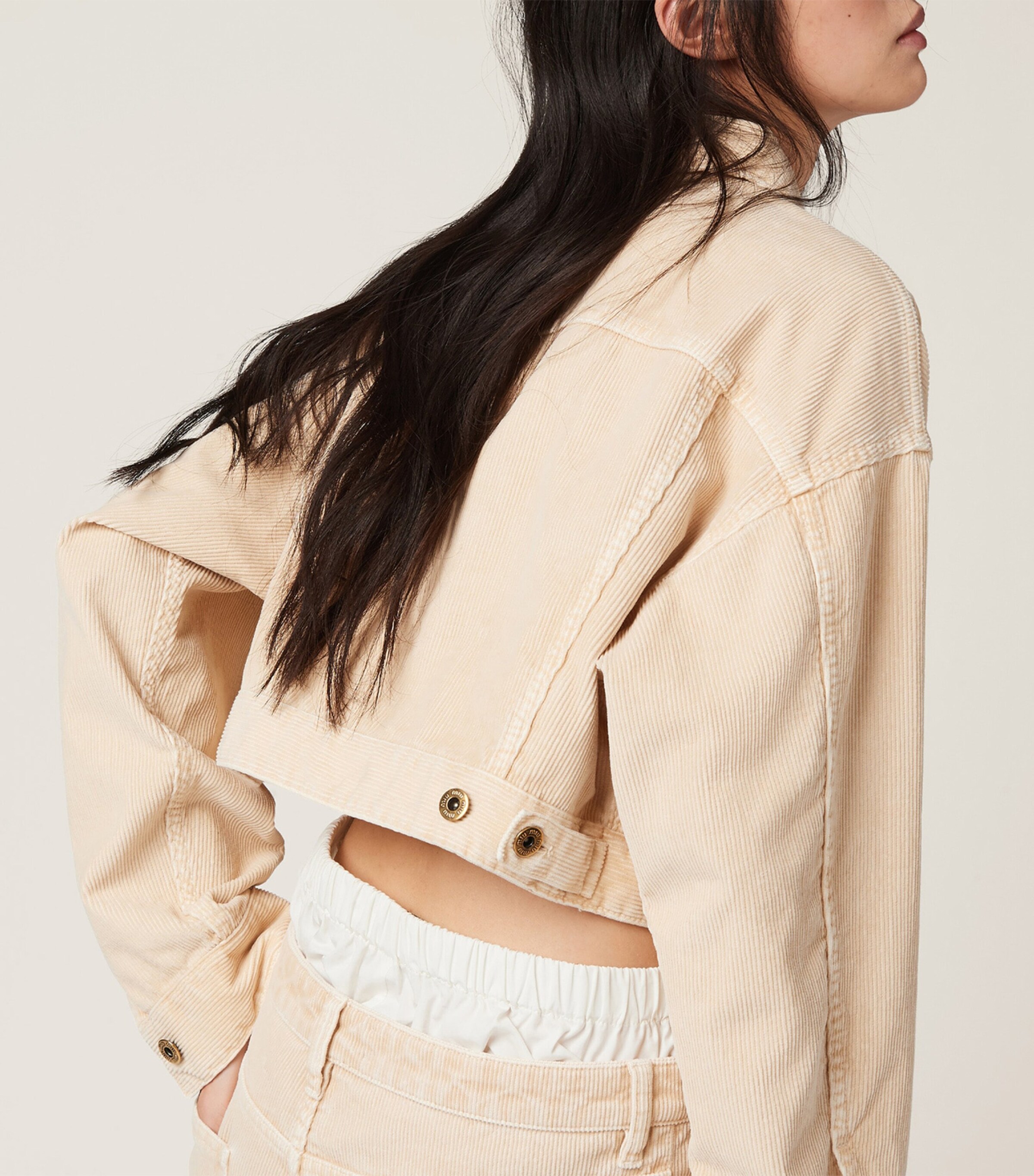 Corduroy Cropped Jacket F0627 Image 5