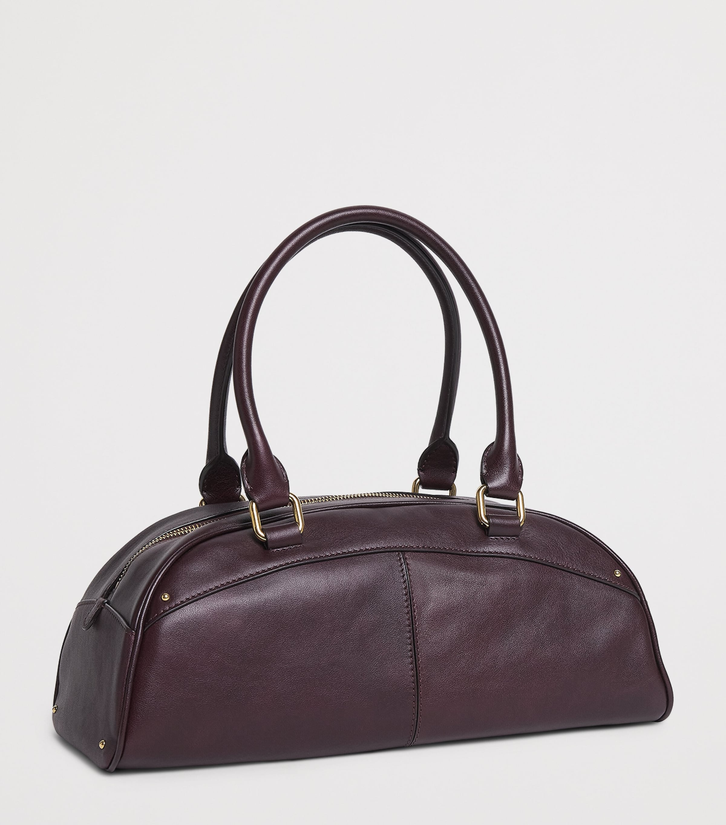 Leather Bowling Top-Handle Bag PERFECT PLUM Image 2