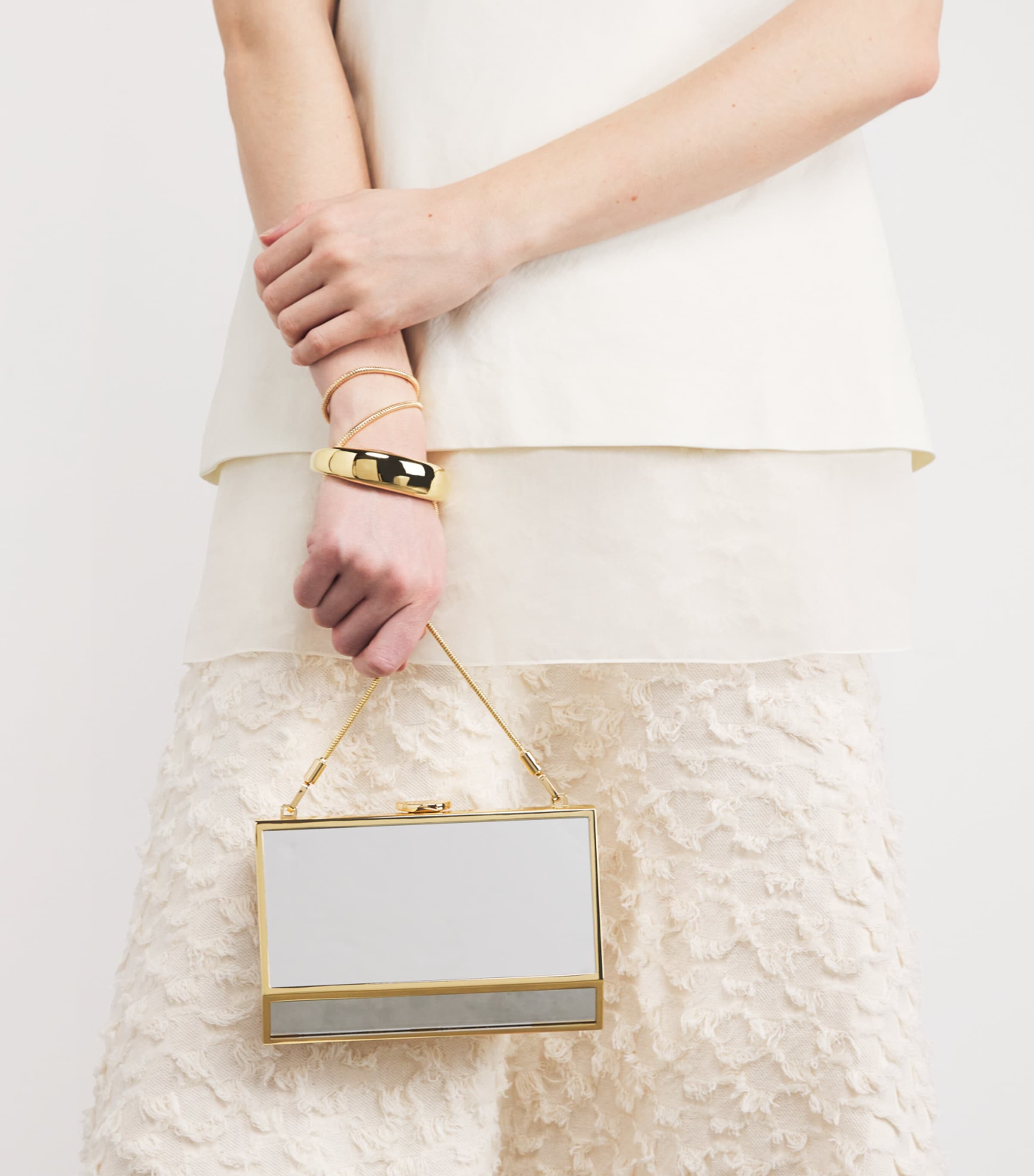 Mirrored Maddox Clutch Bag GOLD Image 5