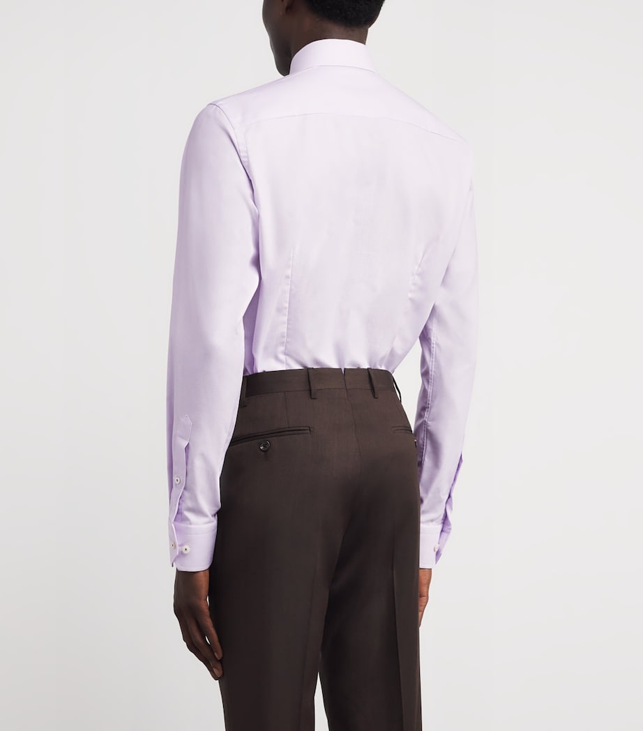 Cotton-Blend Oxford Shirt LIGHT PURPLE Image 4