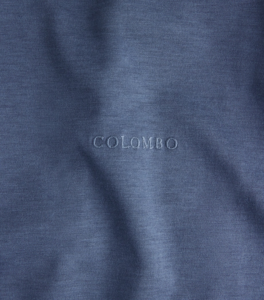 Silk-Cotton T-Shirt 43314 BLUE Image 2