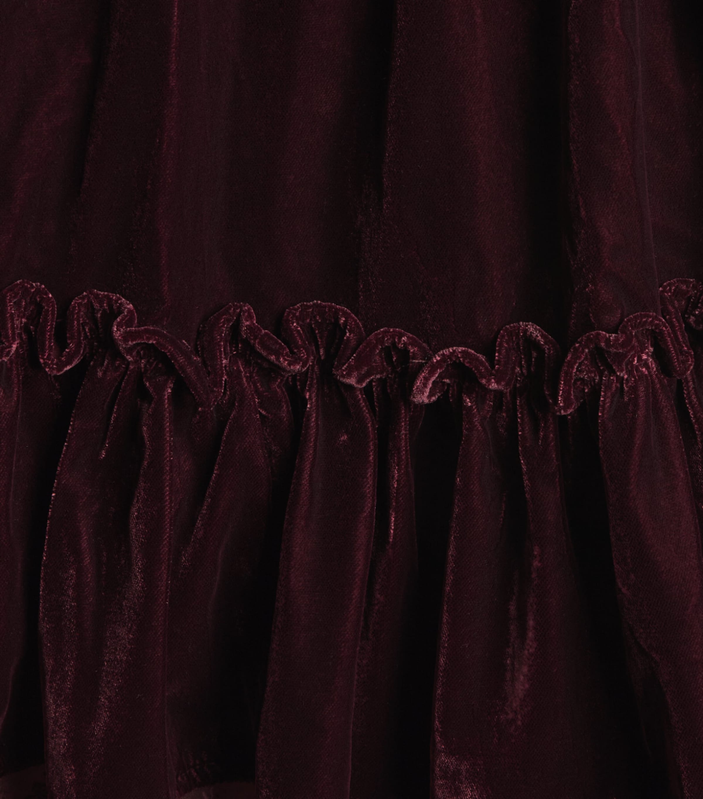 PETITE AMALIE Velvet Lace-Trim Dress (4-16 Years) Dark Cherry Image 2