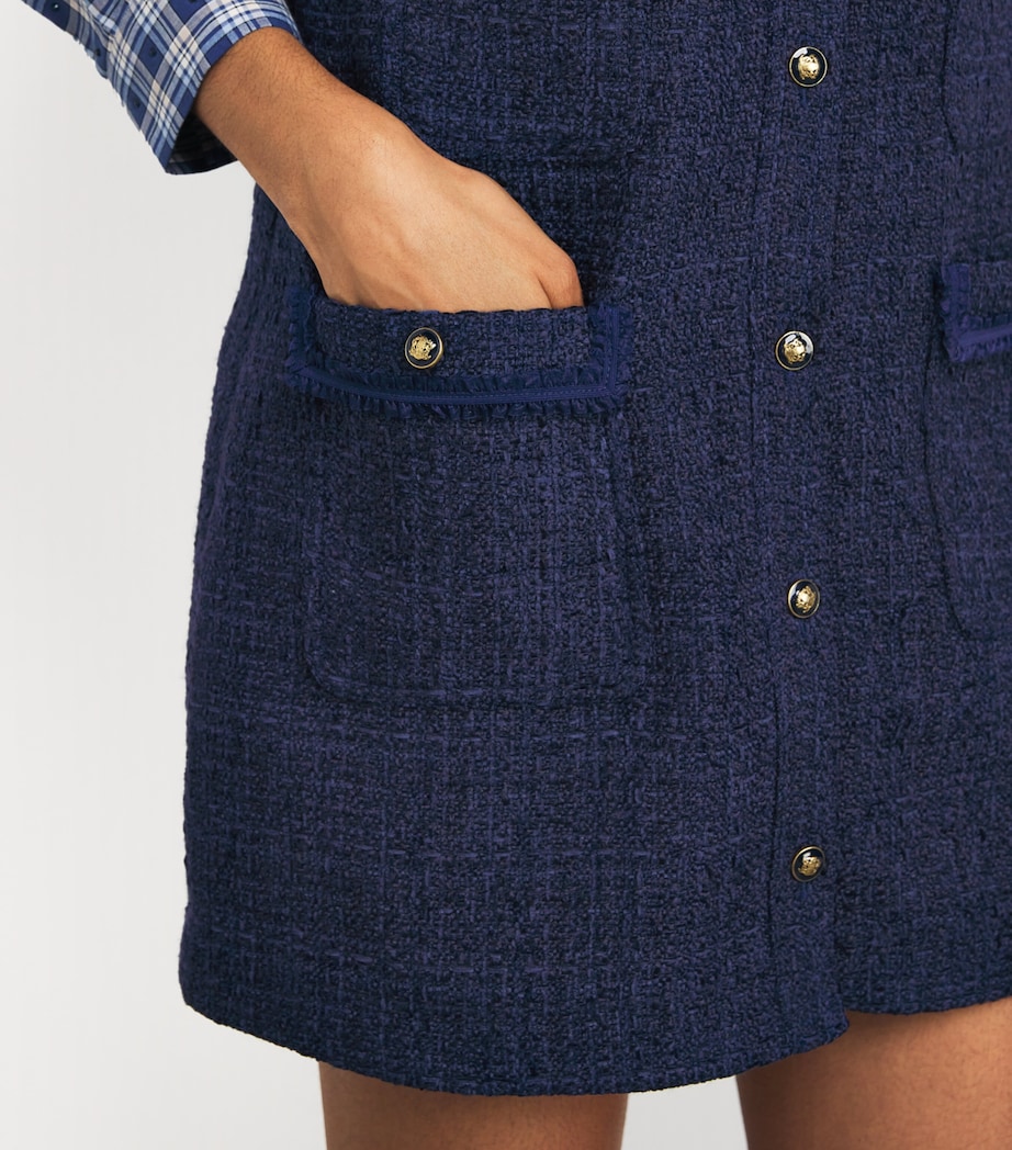 Tweed Mini Dress NAVY BLUE Image 6
