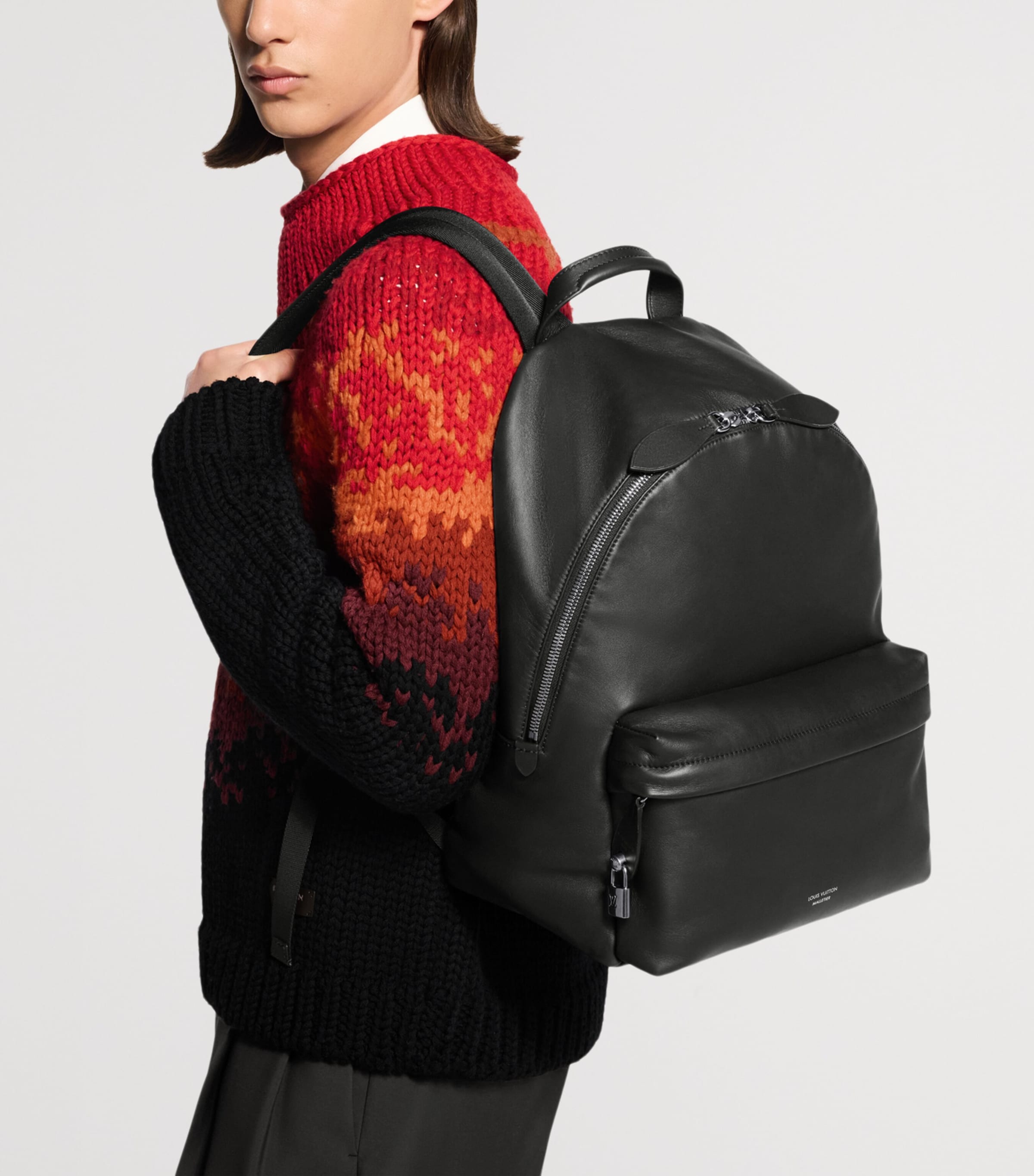 LOUIS VUITTON Black Calfskin Track MM Backpack | Harrods UK