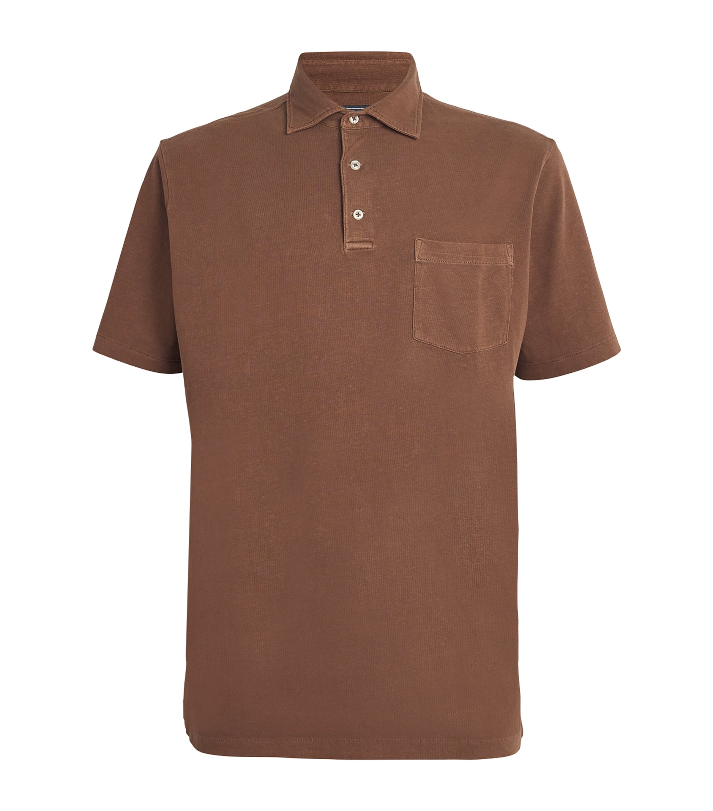 Polo Ralph Lauren Cotton-linen Polo Shirt In Brown