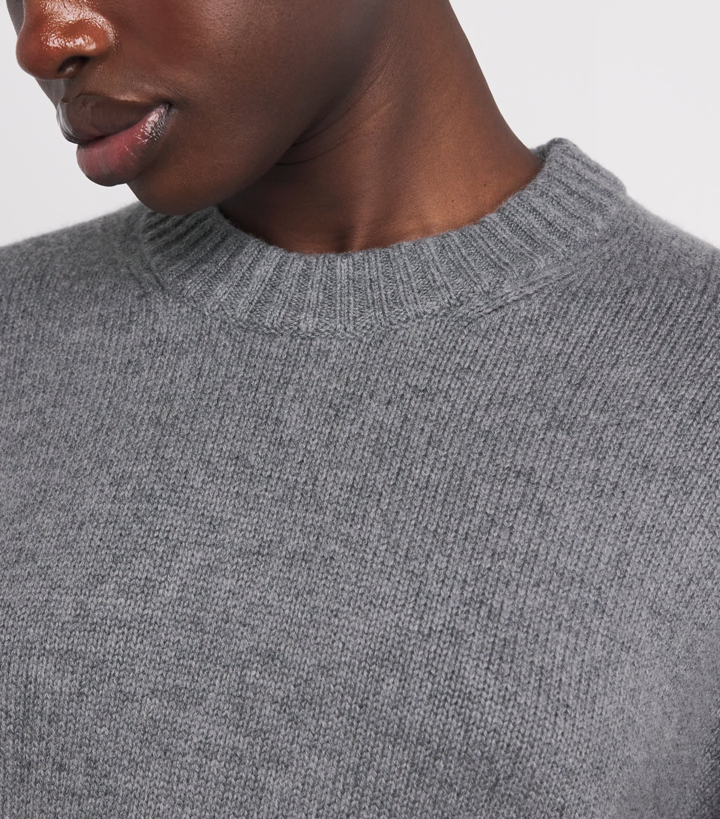 Oversized Cashmere Boyfriend Sweater DARK HEATHER GREY Image 6