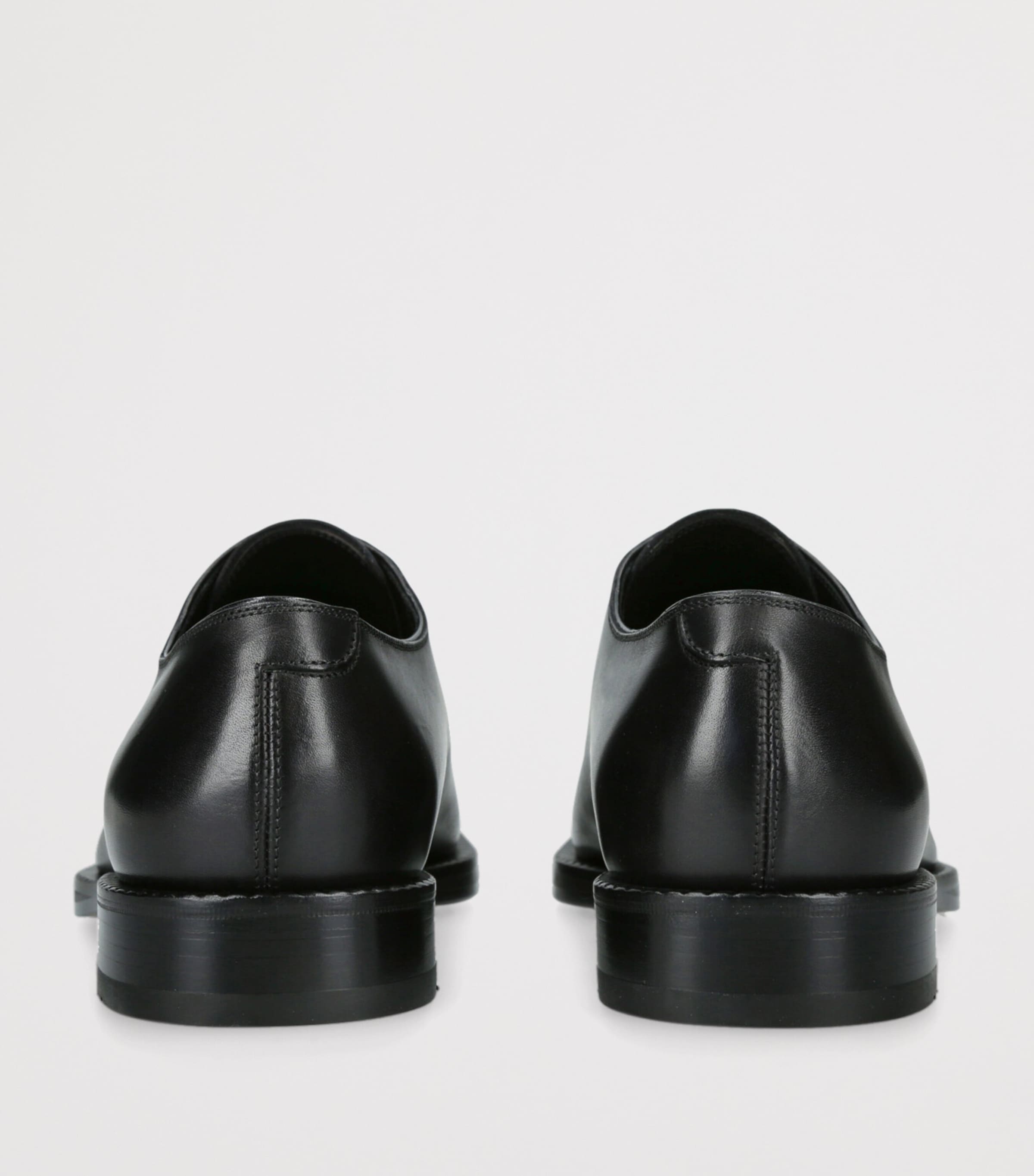 Leather Zip-Detail Derby Shoes BLACK Image 2