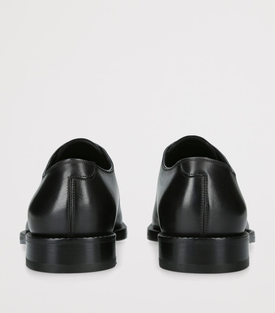 Leather Zip-Detail Derby Shoes BLACK Image 2