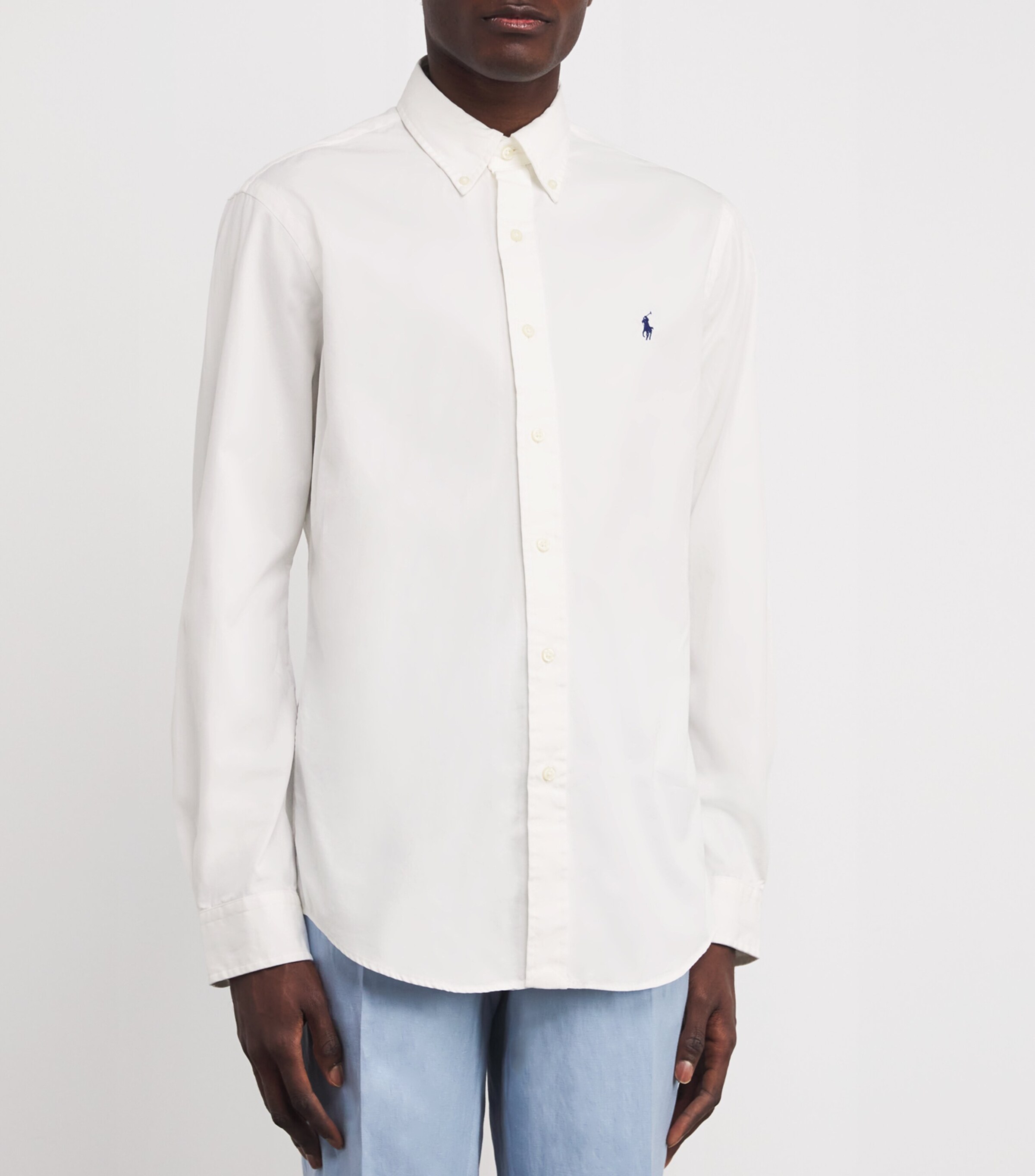 Polo Ralph Lauren Mens Cotton Custom-Fit Shirt White Image 3