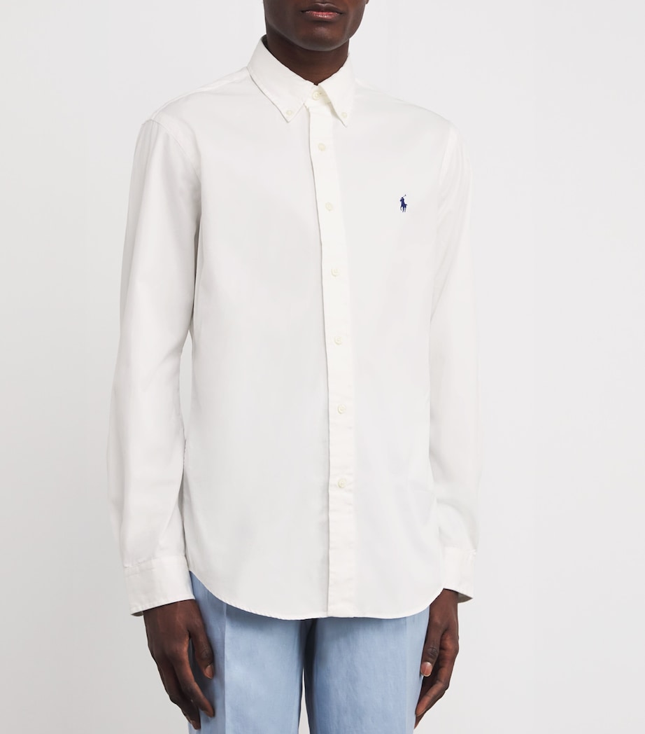 Polo Ralph Lauren Mens Cotton Custom-Fit Shirt White Image 3