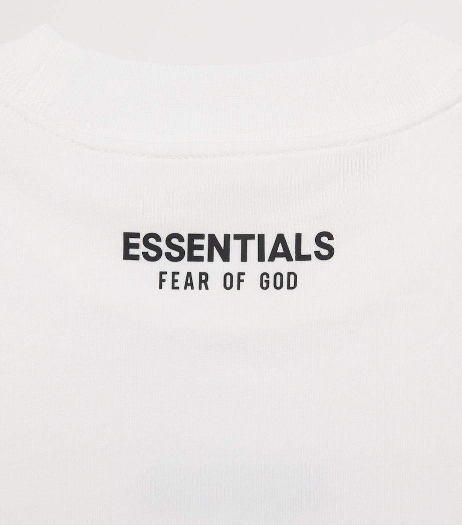 FEAR OF GOD ESSENTIALS KIDS Cotton Logo T-Shirt (2-7 Years) Bright White Image 3