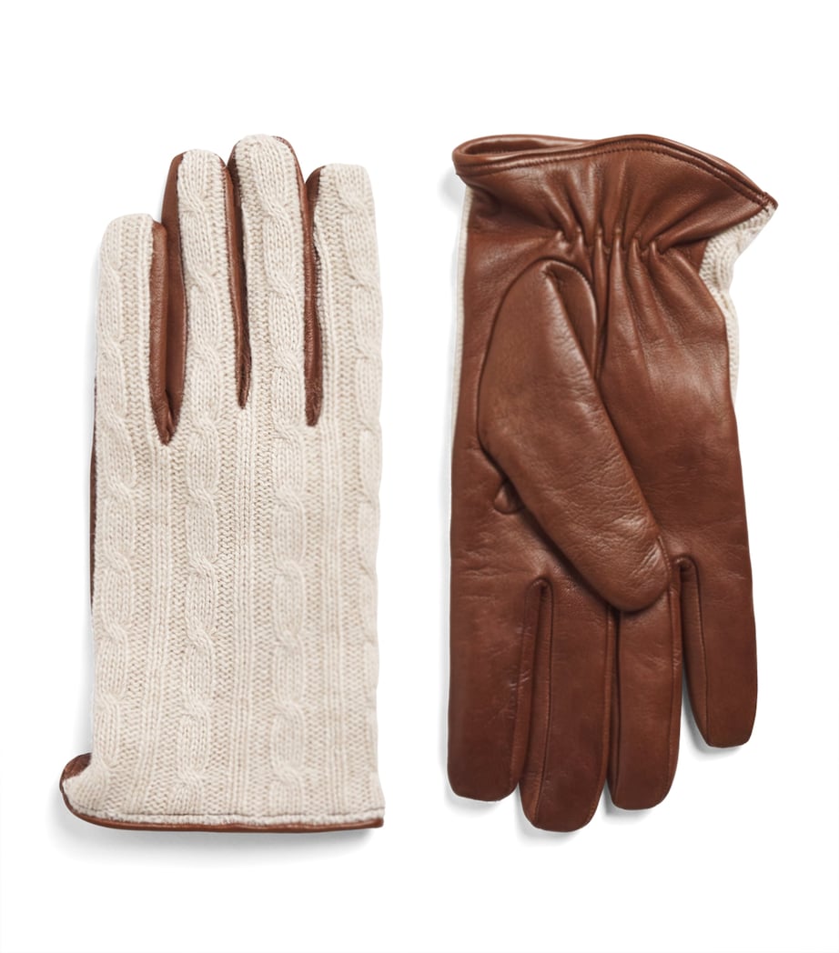 Leather Dual Gloves SABBIA E MORO Image 1