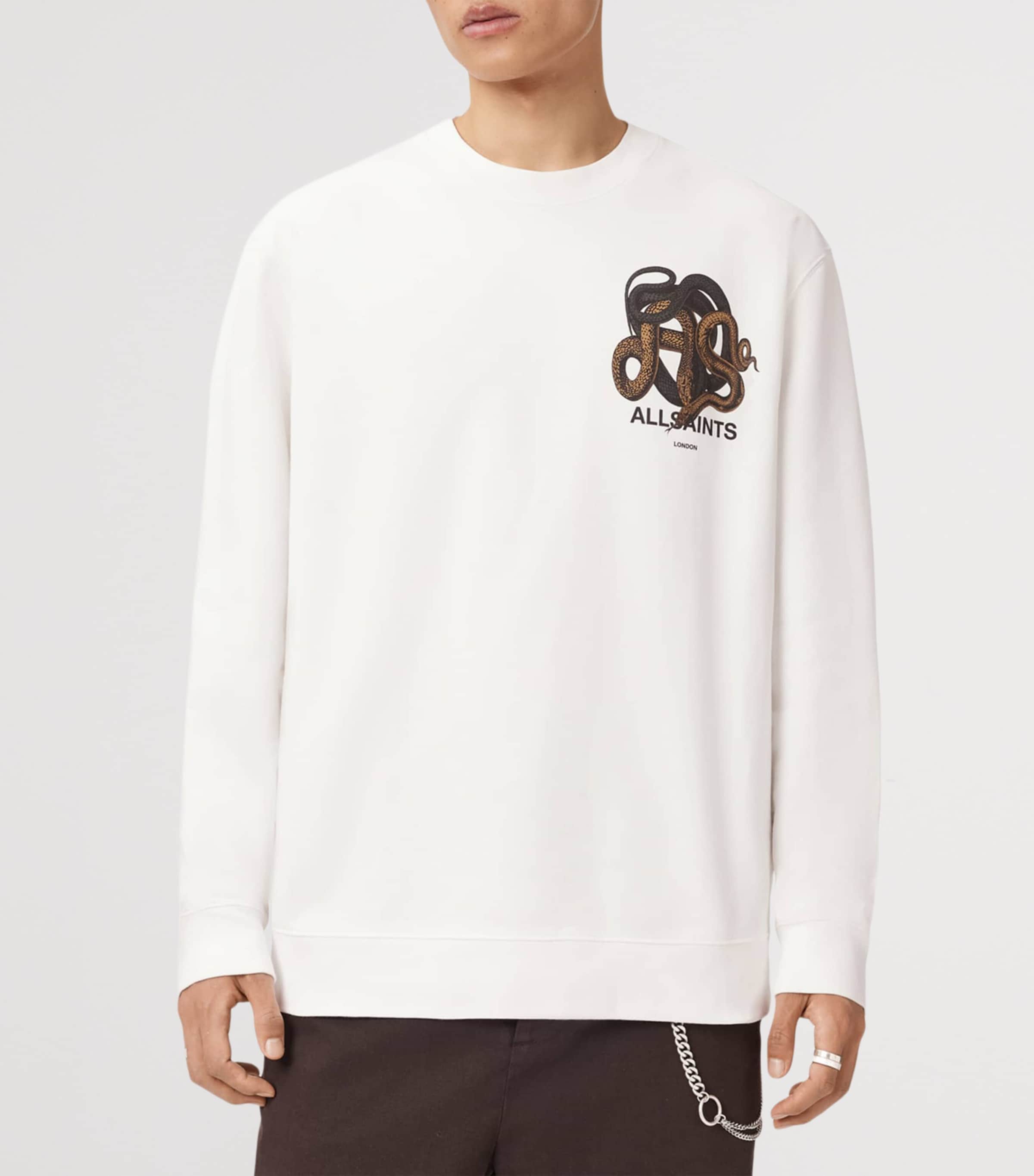 Organic Cotton Reticulate Sweatshirt CHALK WHITE Image 3