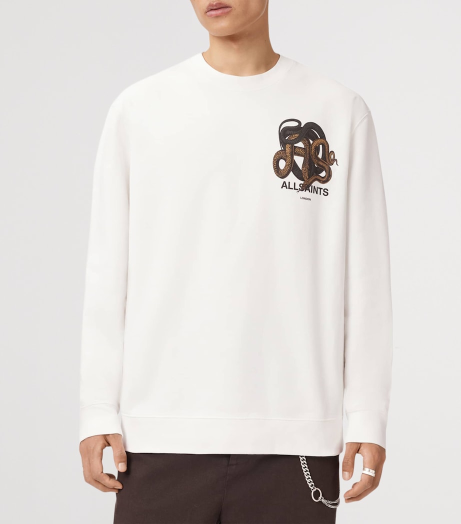 Organic Cotton Reticulate Sweatshirt CHALK WHITE Image 3