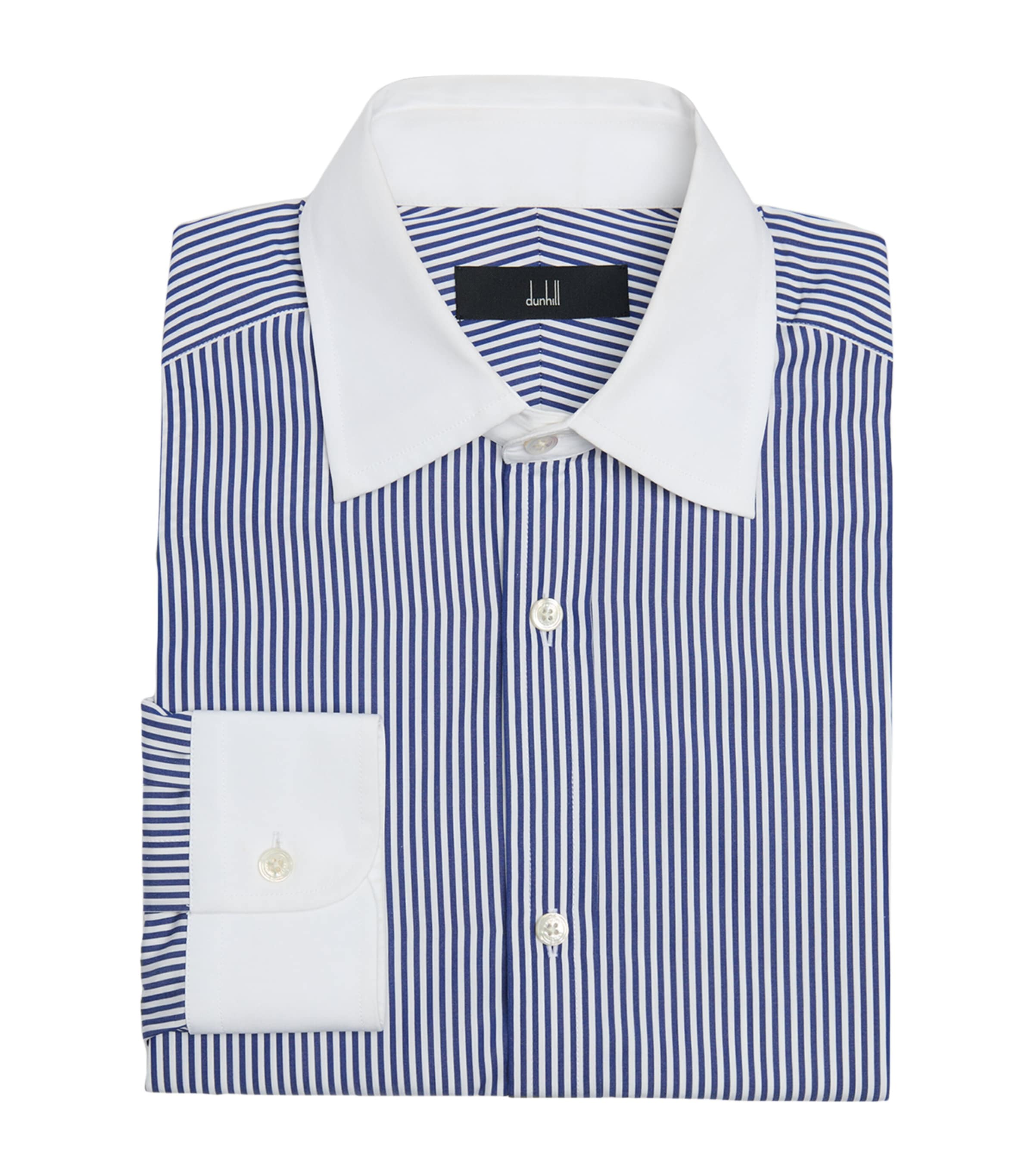 Dunhill Mens Cotton Stripe Shirt White Image 1