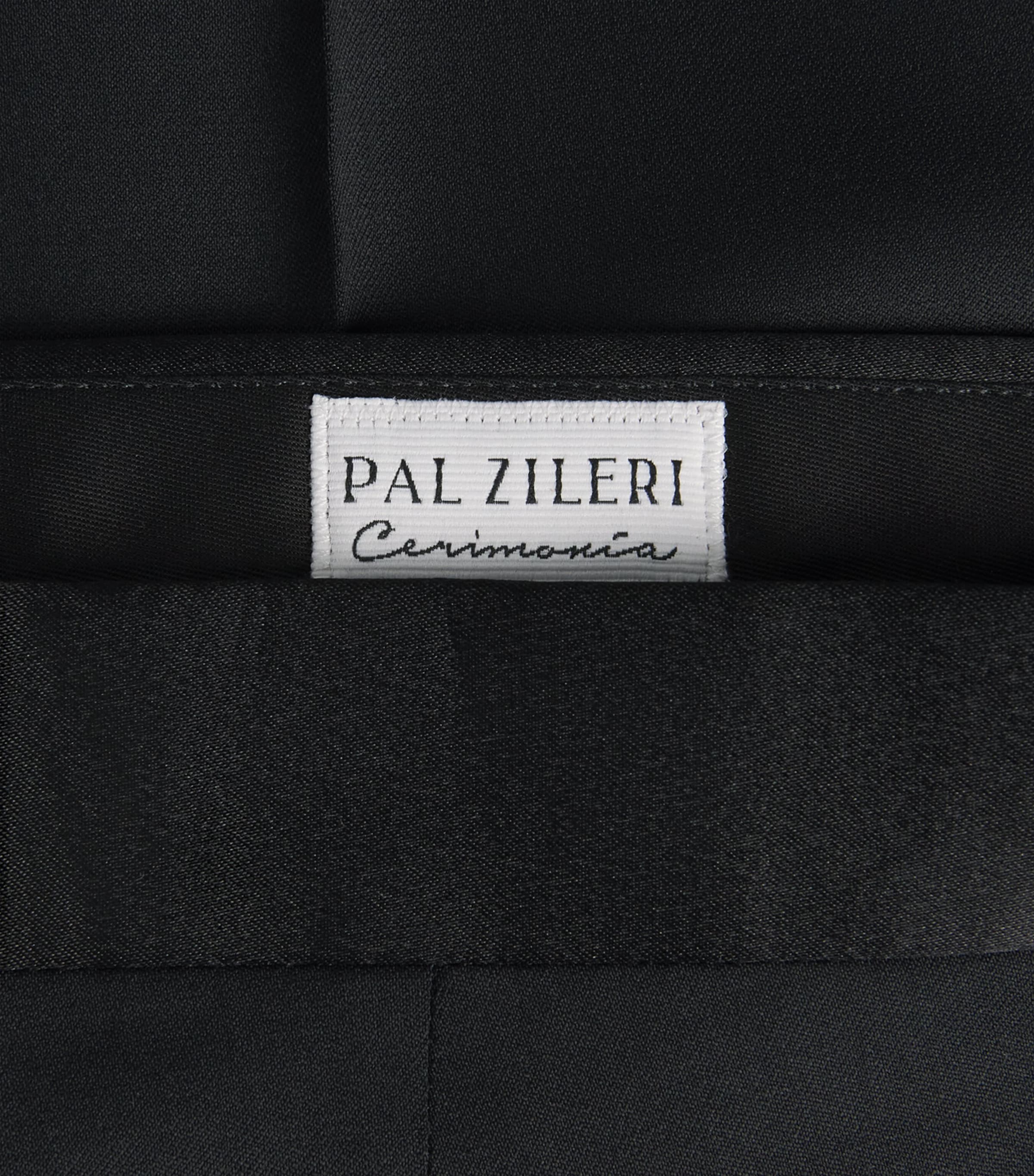 Pal Zileri Mens Wool-Blend Satin-Trim Trousers Black Image 6