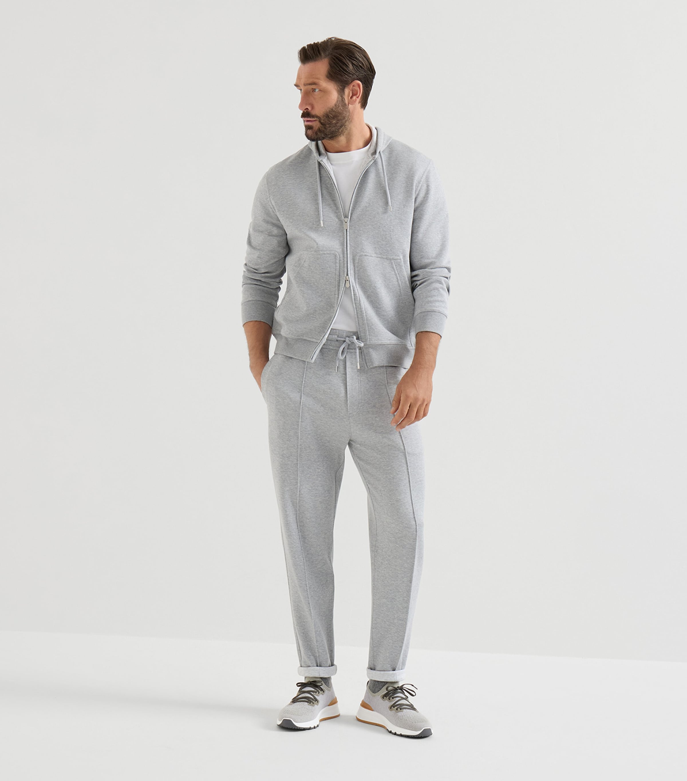 Brunello Cucinelli Cotton-Blend Chiné-Knit Sneakers Image 5