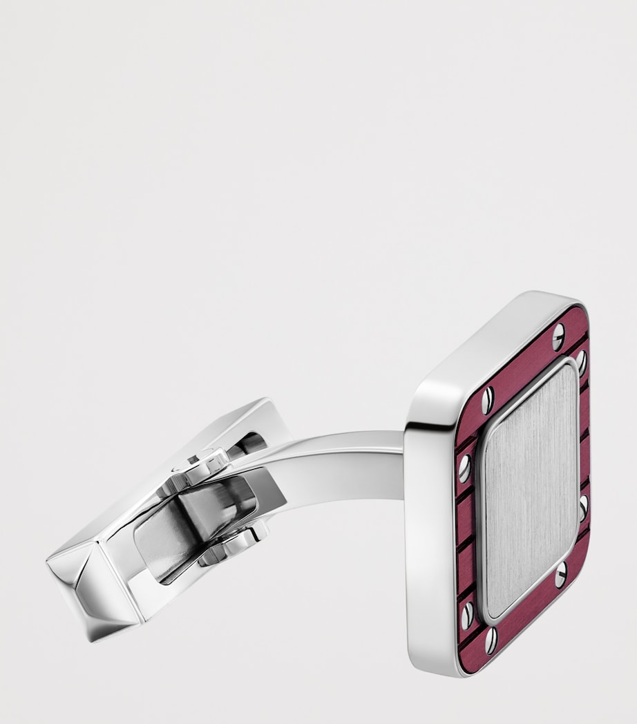 Cartier Sterling Silver Santos De Cartier Cufflinks Grey Image 4