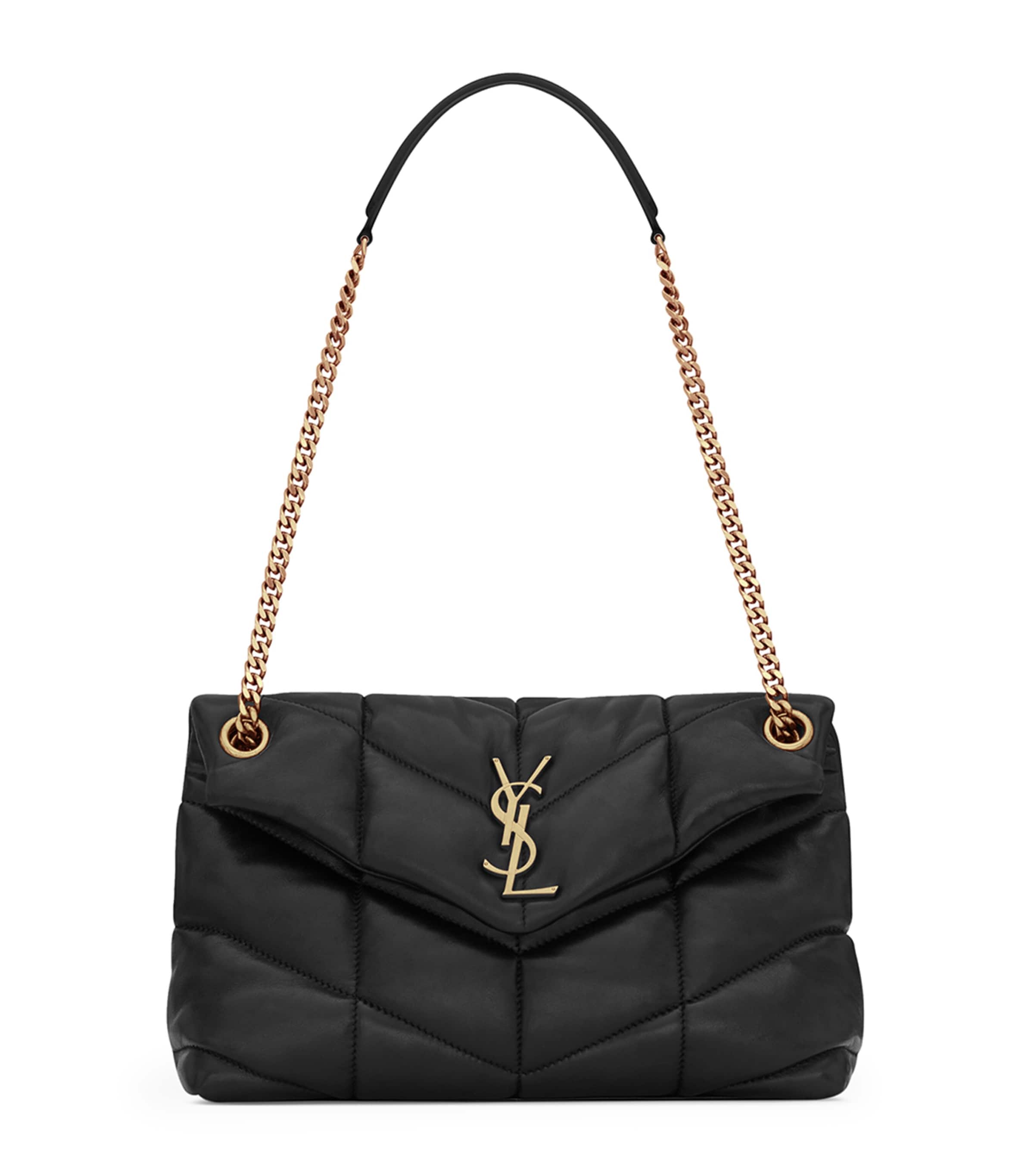 Saint Laurent Small Loulou Puffer Shoulder Bag In Black