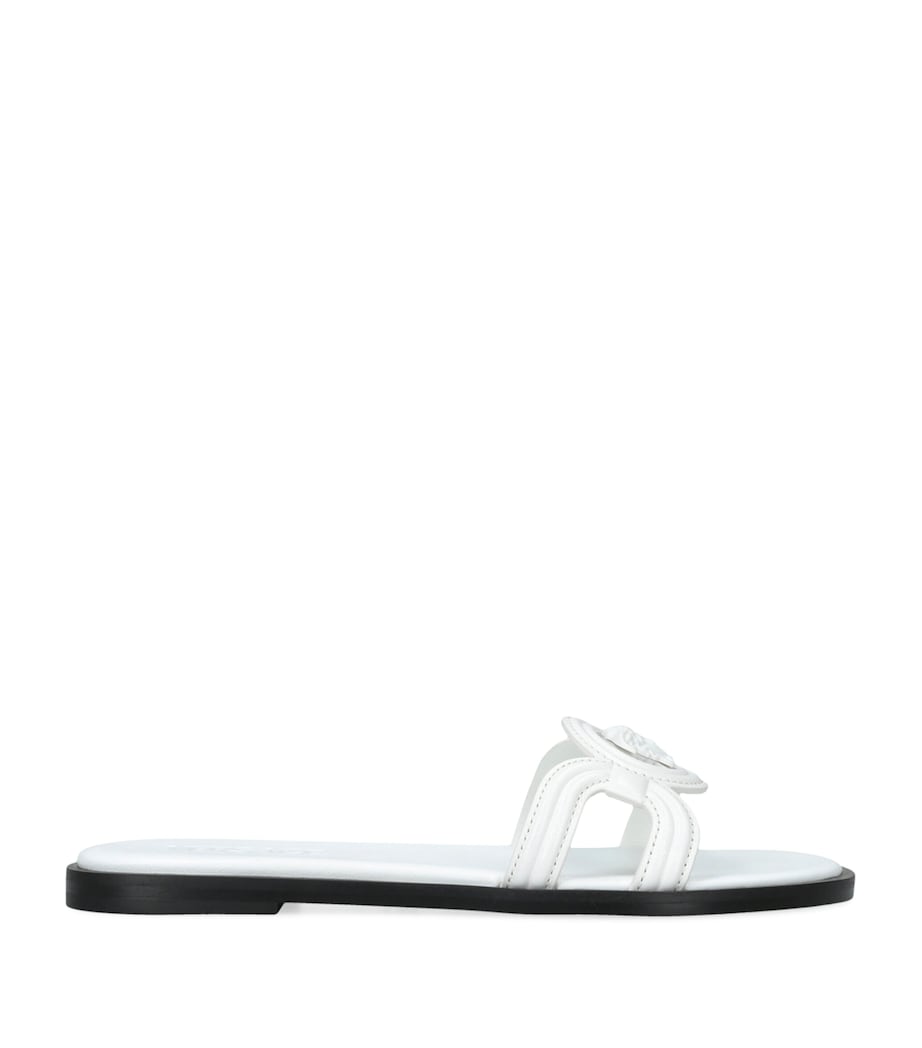 Versace Leather Medusa Slides White Image 1