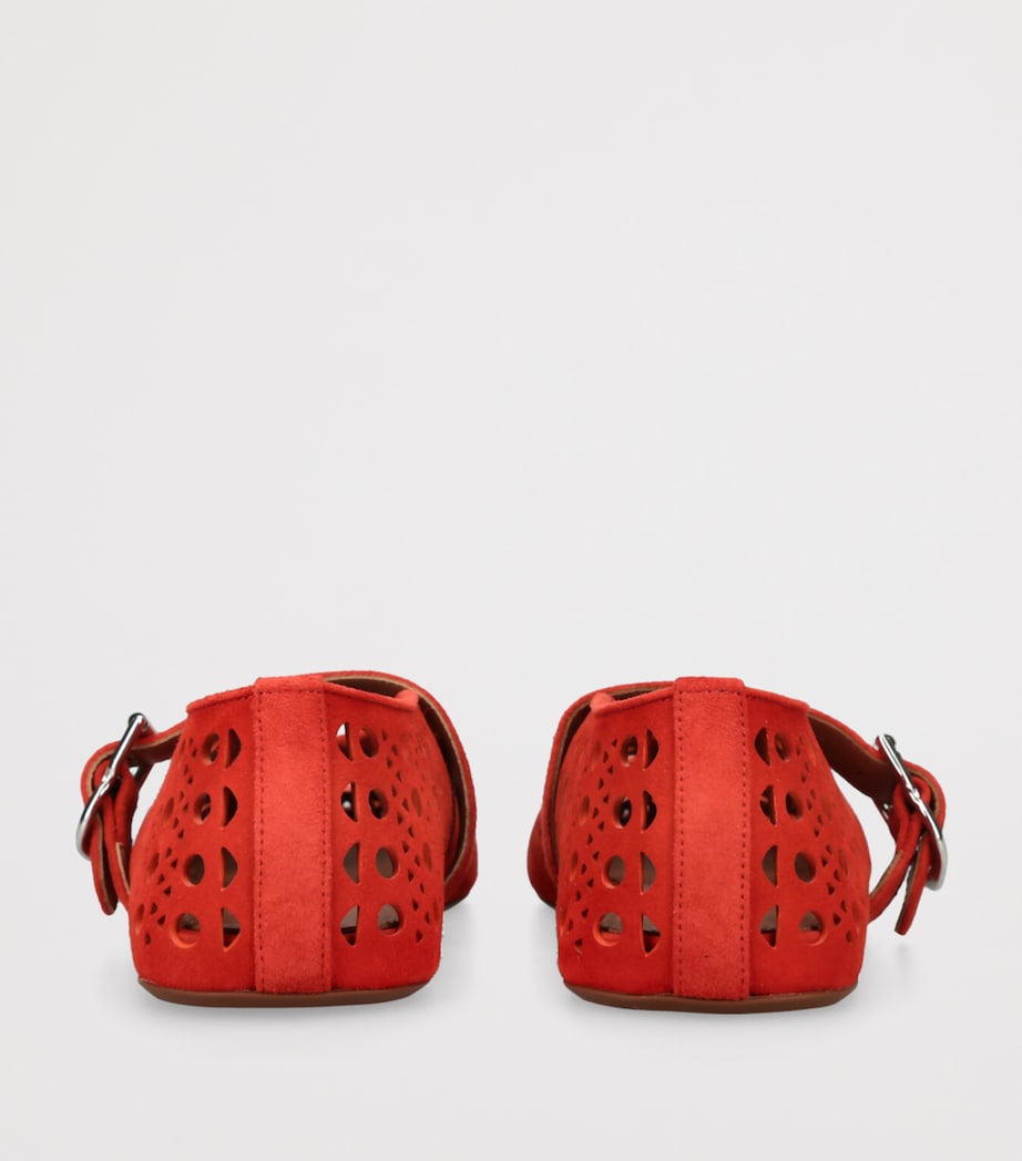 Alaïa Suede Vienne Ballet Flats Orange Image 2