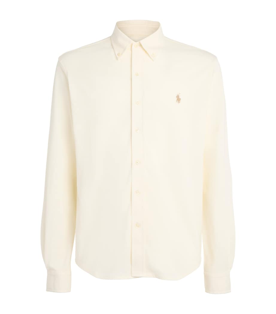 Polo Ralph Lauren Mens Cotton Featherweight Mesh Shirt Pale Cream Image 1