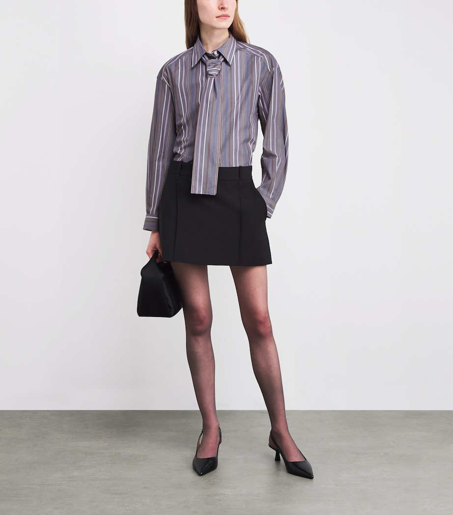 Lavallière-Neck Stripe Shirt MULTICOLORED Image 2