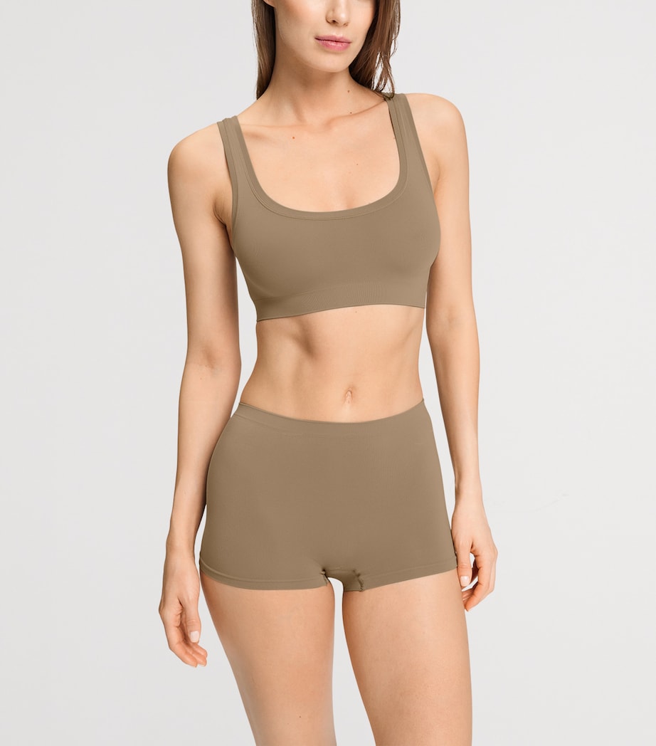 Hanro Womens Touch Feeling Crop Top Suede Camel Image 4