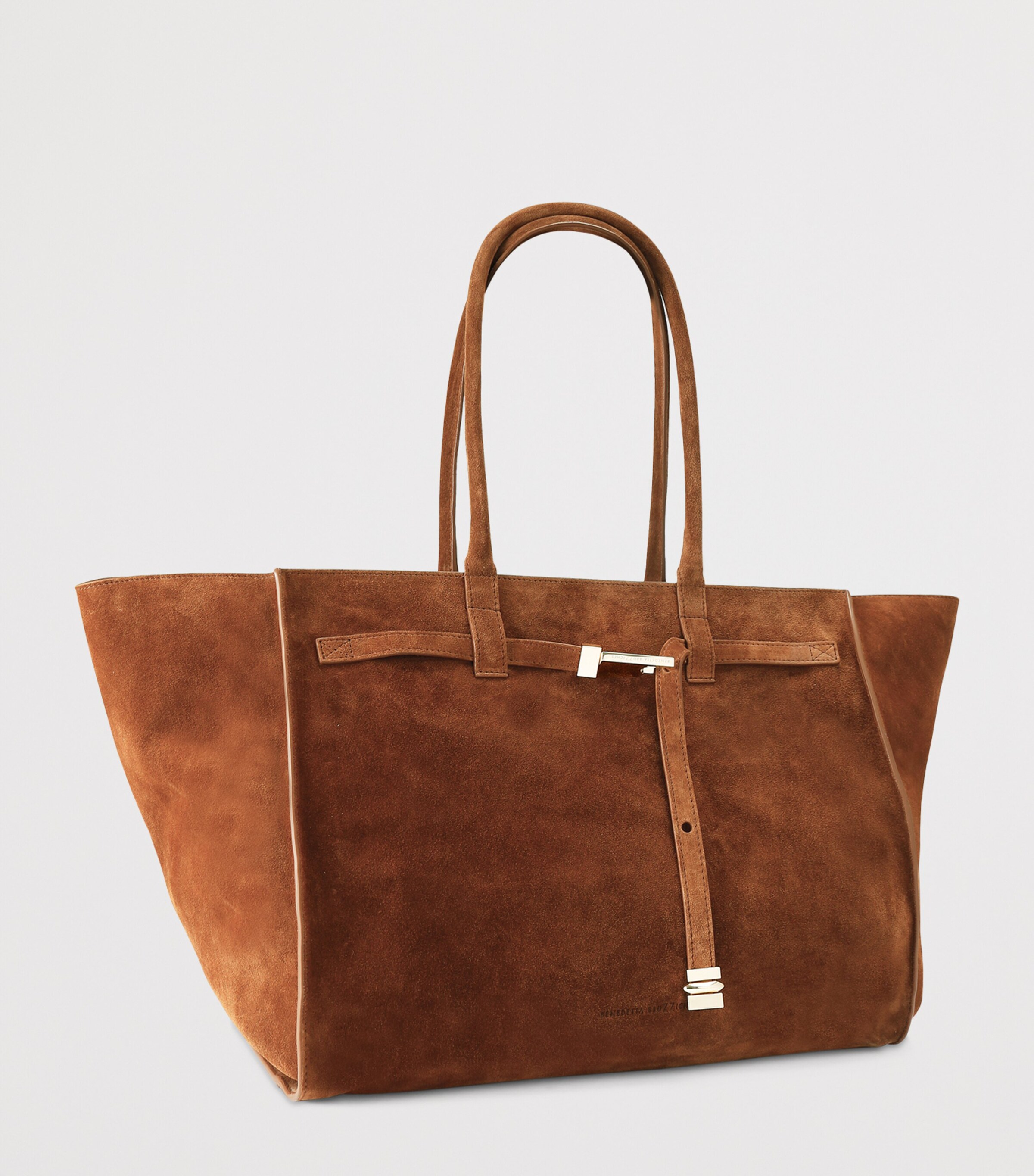 Benedetta Bruzziches Suede Mame La Petite Tote Bag Tan Image 4