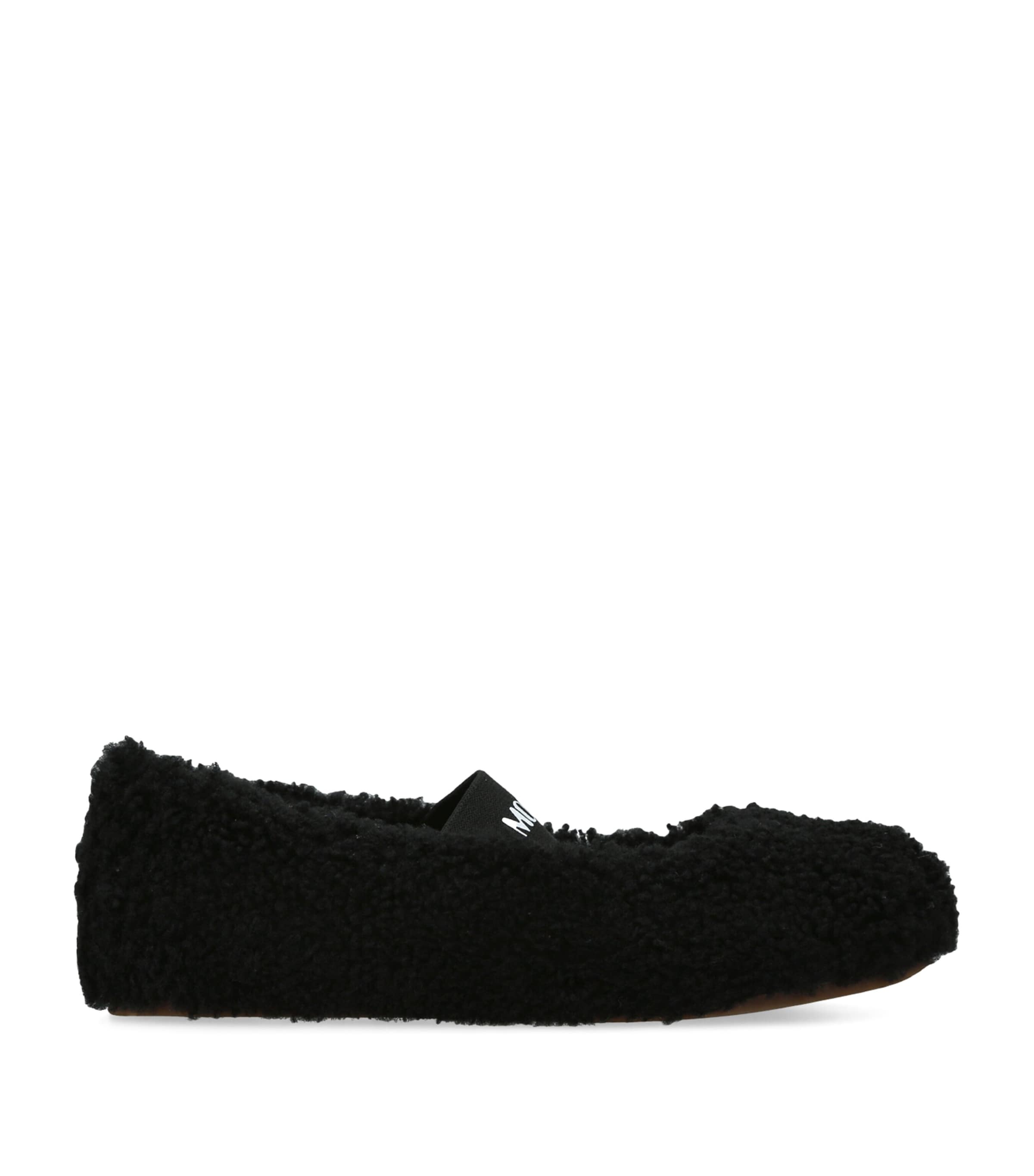 Moon Boot Black Shearling Ballet Flats | Harrods UK