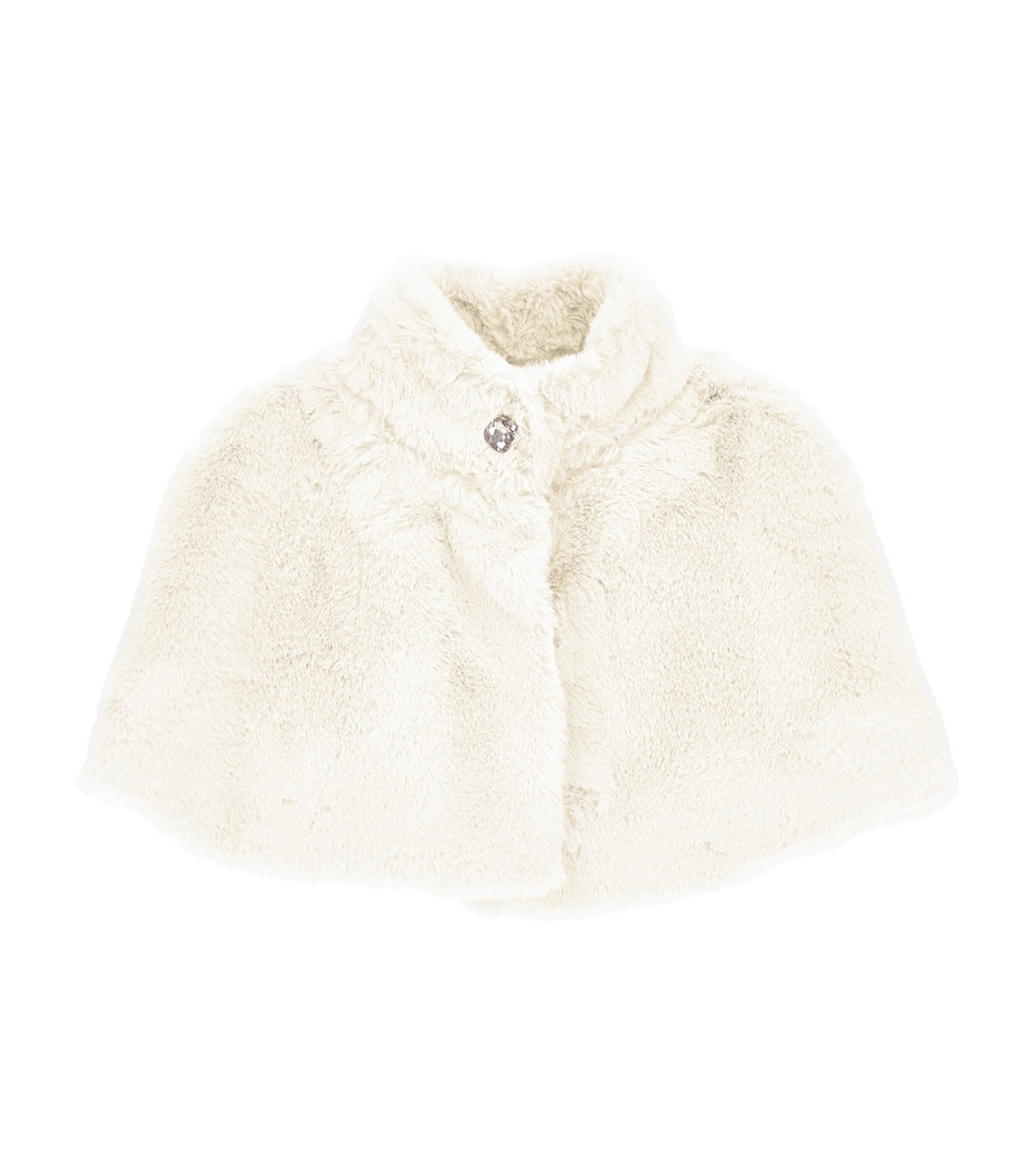 Monnalisa Kids' Faux Fur Cape In White