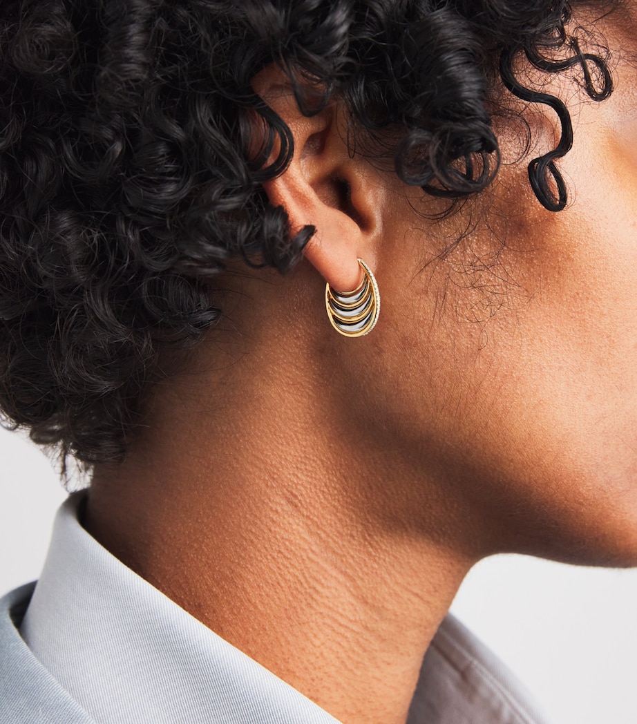 Yellow Gold and Diamond Triple Bloop Moon N*93 Hoop Earrings YELLOW GOLD Image 2