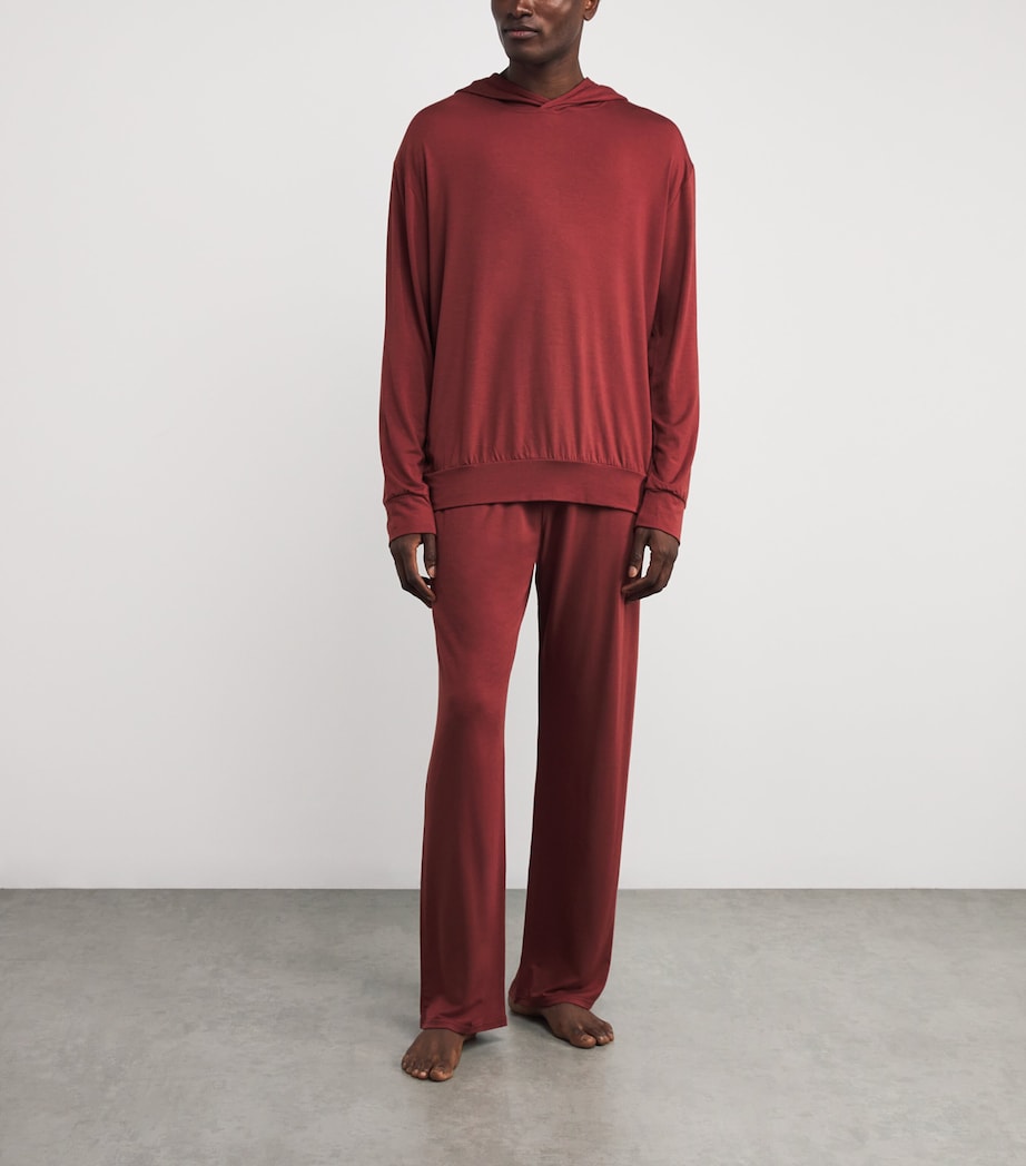 Contrast-Trim Rippley Hoodie CLAG-CLY/MID GREY Image 2