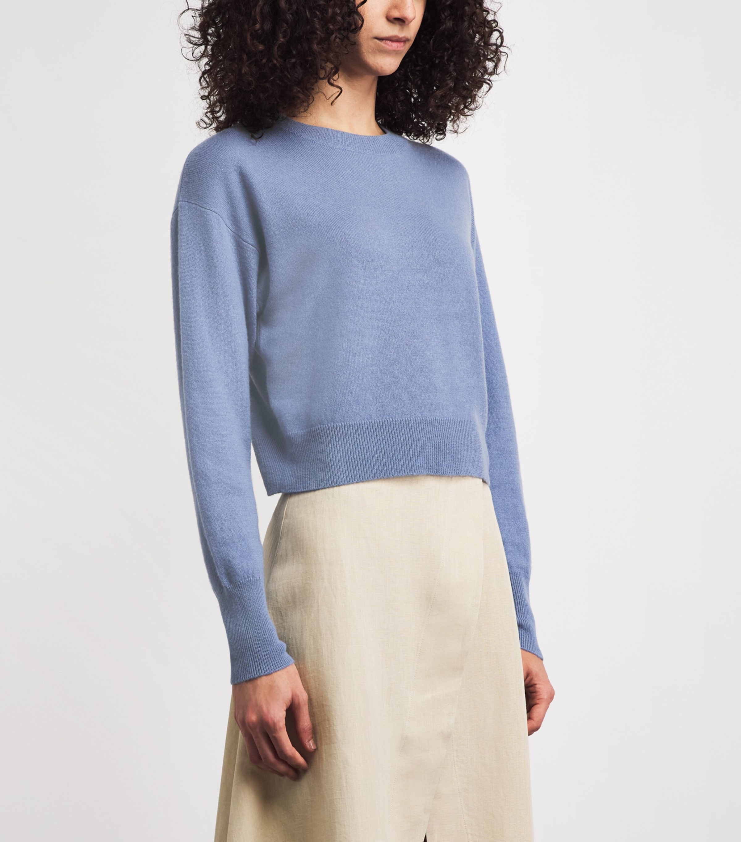 Le Kasha Womens Organic Cashmere Menorca Sweater Ocean Blue Image 4