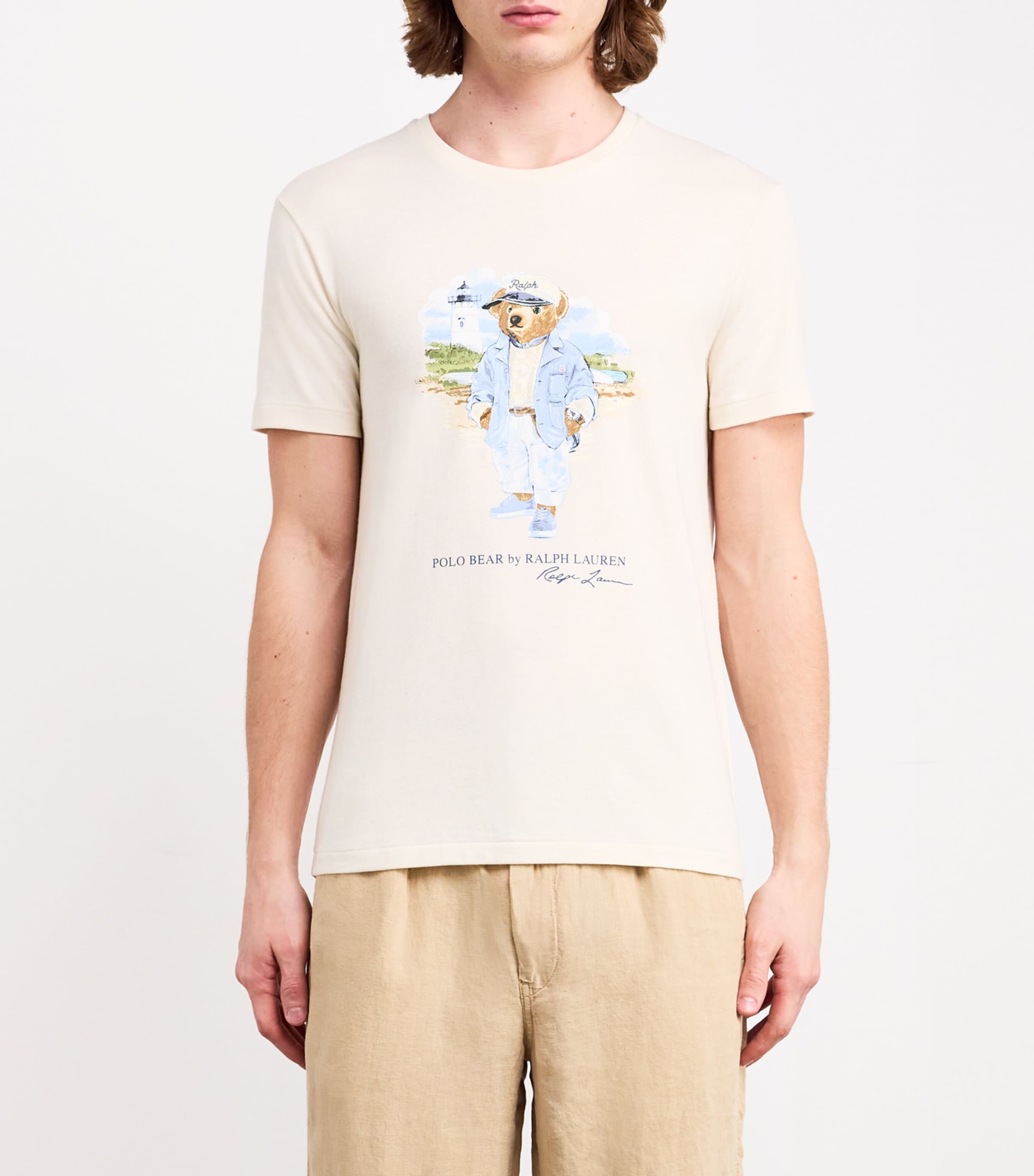 Polo Ralph Lauren Mens Cotton Polo Bear T-Shirt White Image 3