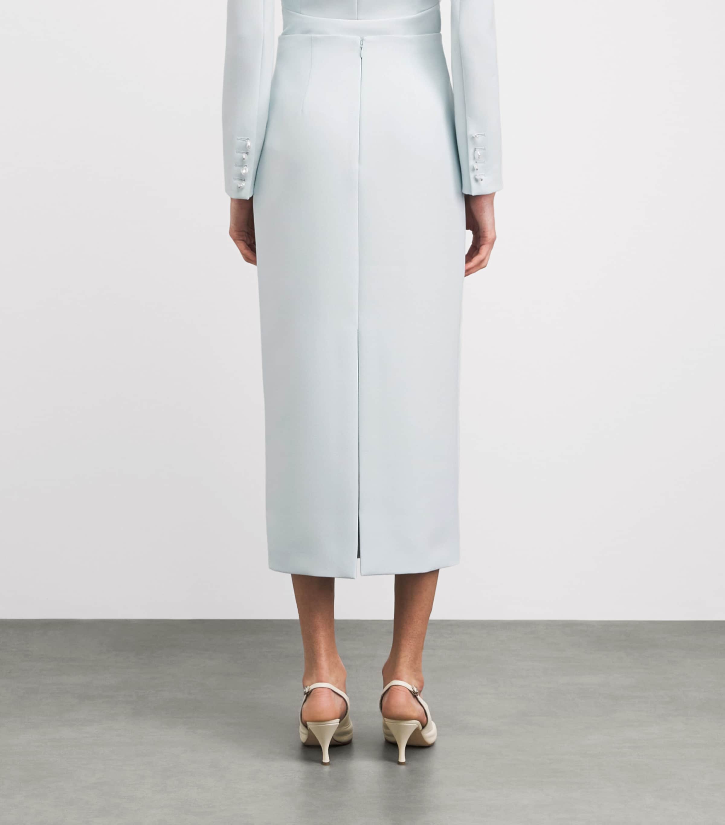 Roland Mouret Womens Crepe Midi Skirt Aqua Blue Image 5