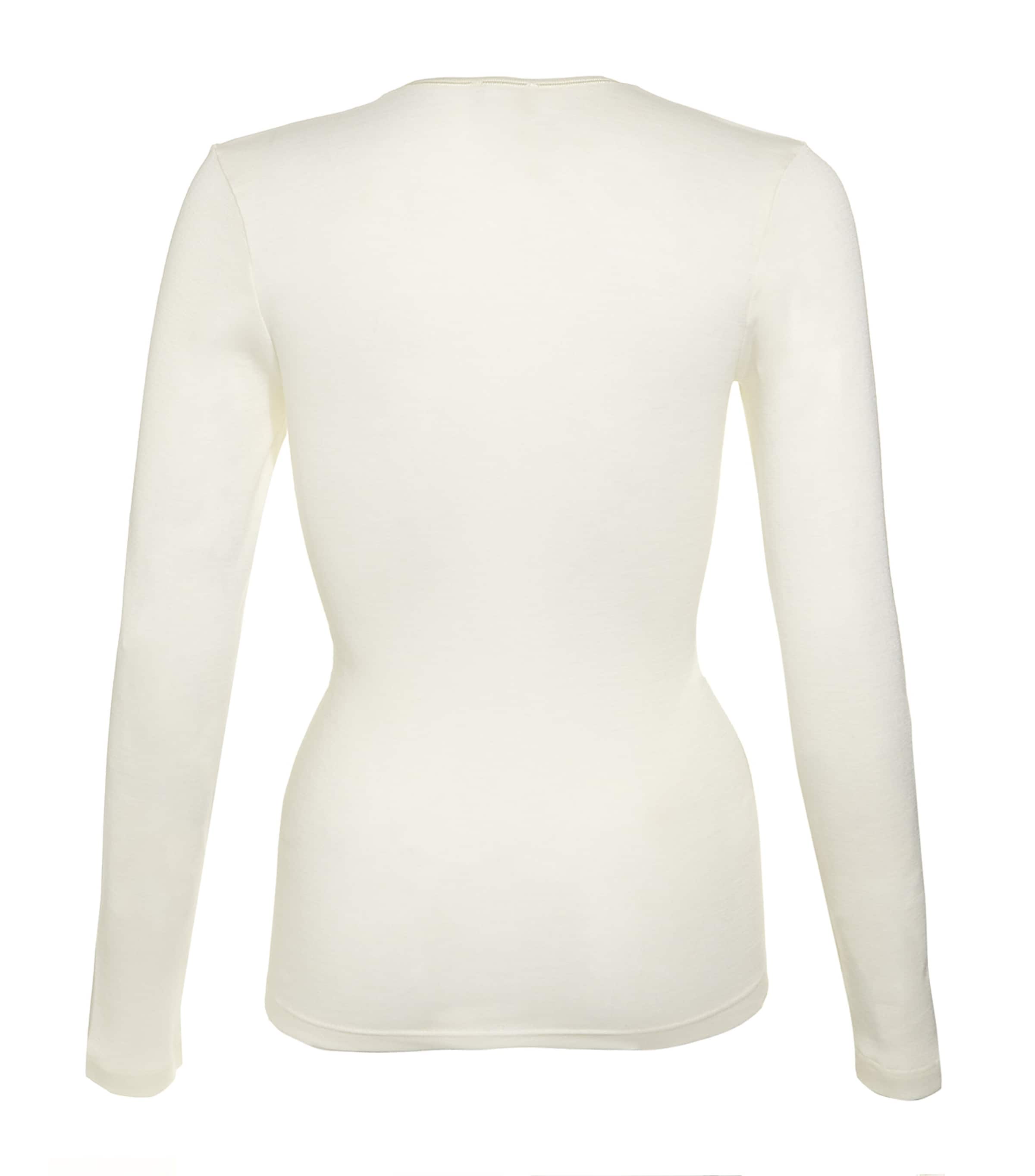 Wool and Silk Long Sleeve Top GREEN Image 3