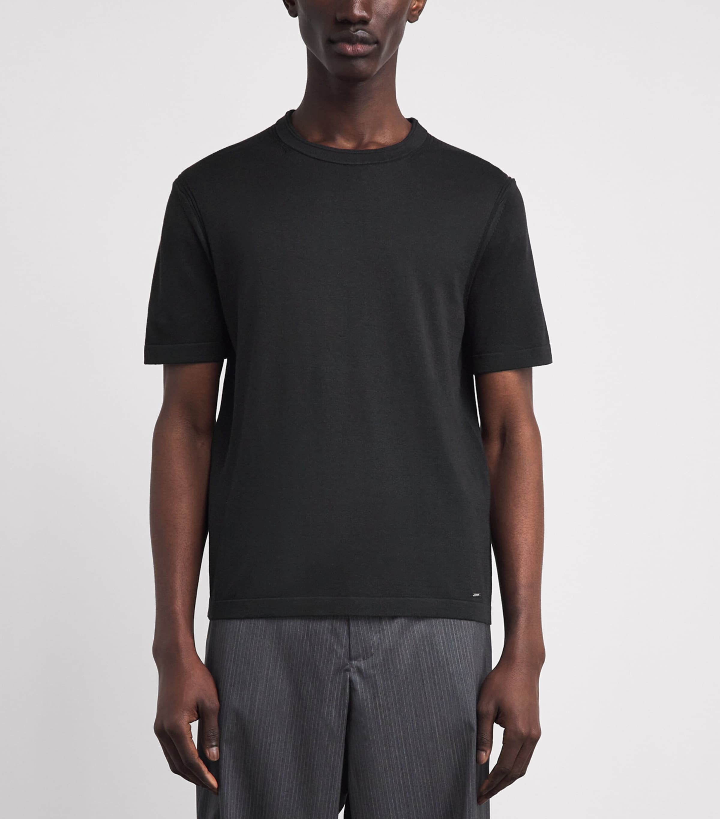Simkhai Mens Silk-Blend Duke T-Shirt Black Image 4