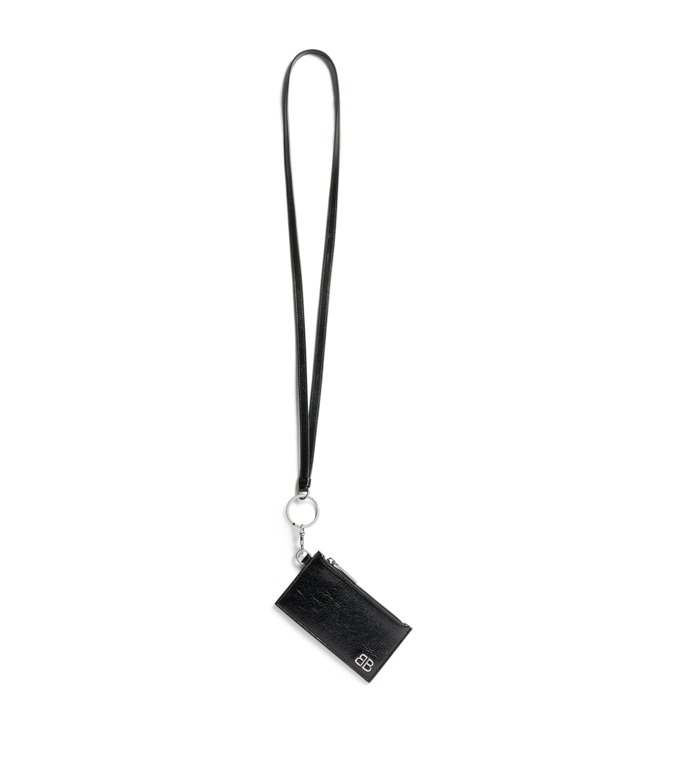 Balenciaga Leather Monaco Card Holder In Black