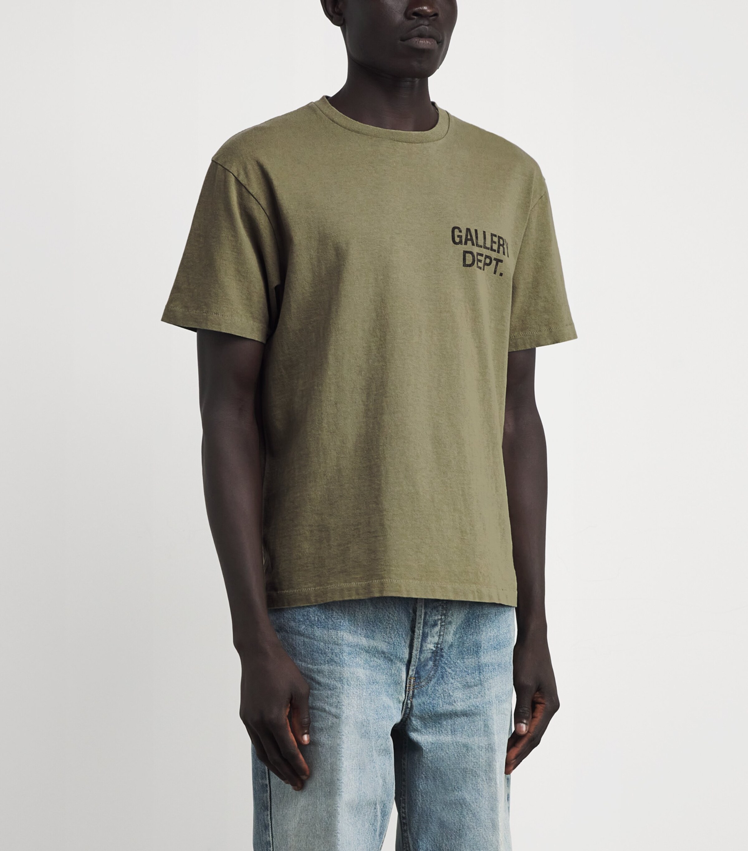 GALLERY DEPT. Mens Cotton Souvenir T-Shirt Olive Image 3