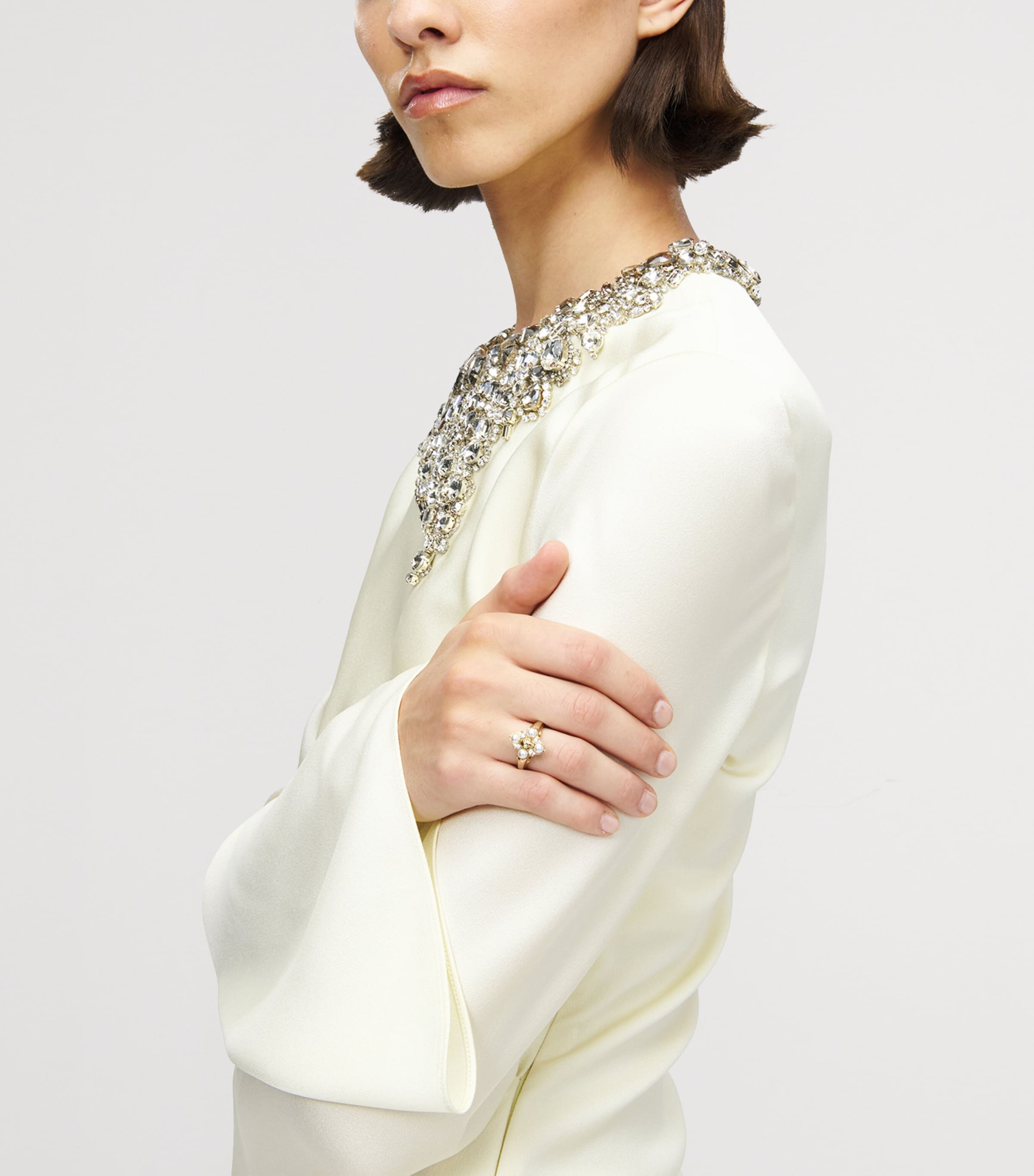 McQueen Womens Embellished Draped Maxi Dress Image 5