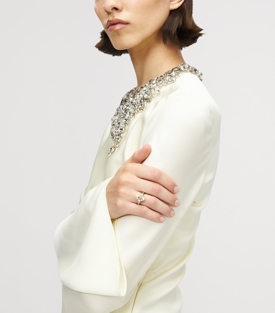 McQueen Womens Embellished Draped Maxi Dress Image 5