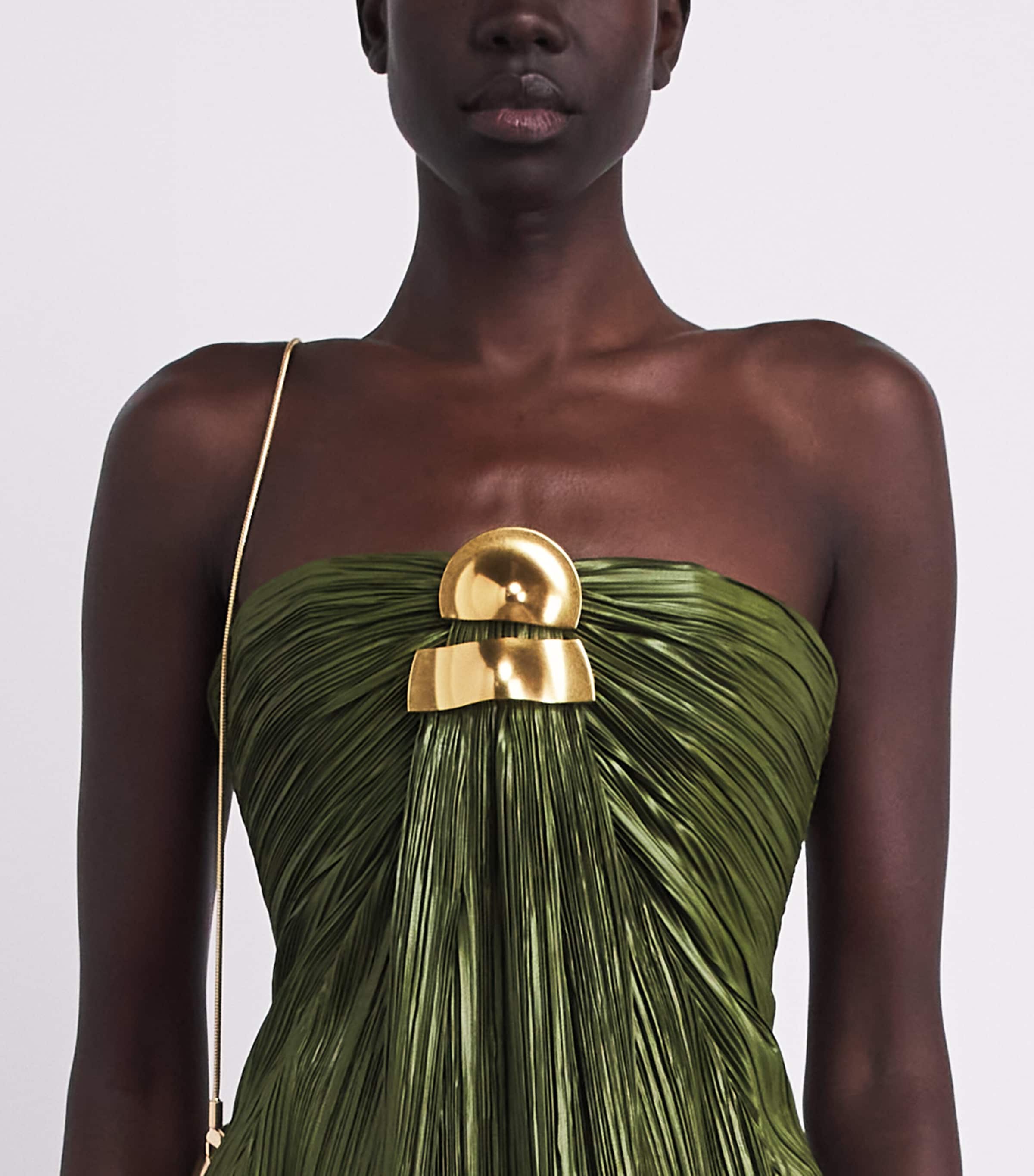 Cult Gaia Womens Plissé Sequoia Gown Deep Pasture Image 3