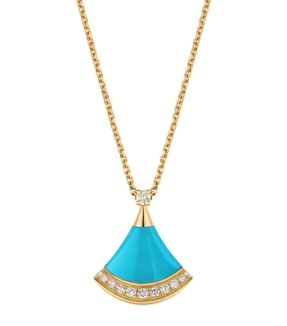 Bvlgari Rose Gold, Diamond and Turquoise Divas’ Dream Necklace Yellow Gold Image 1