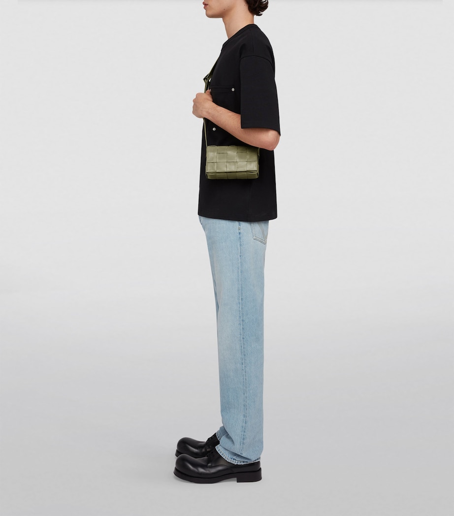 Small Leather Cassette Cross-Body Bag TRAVERTINE-SILVER Image 4